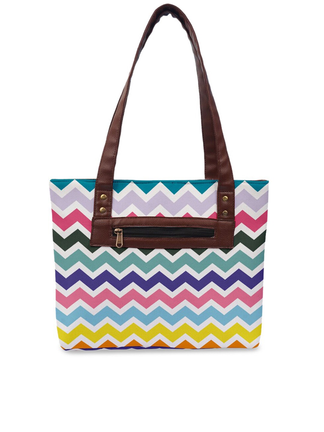 

Crazy Corner Women Multicoloured Geometric Printed Structured Tote Bag, Multi