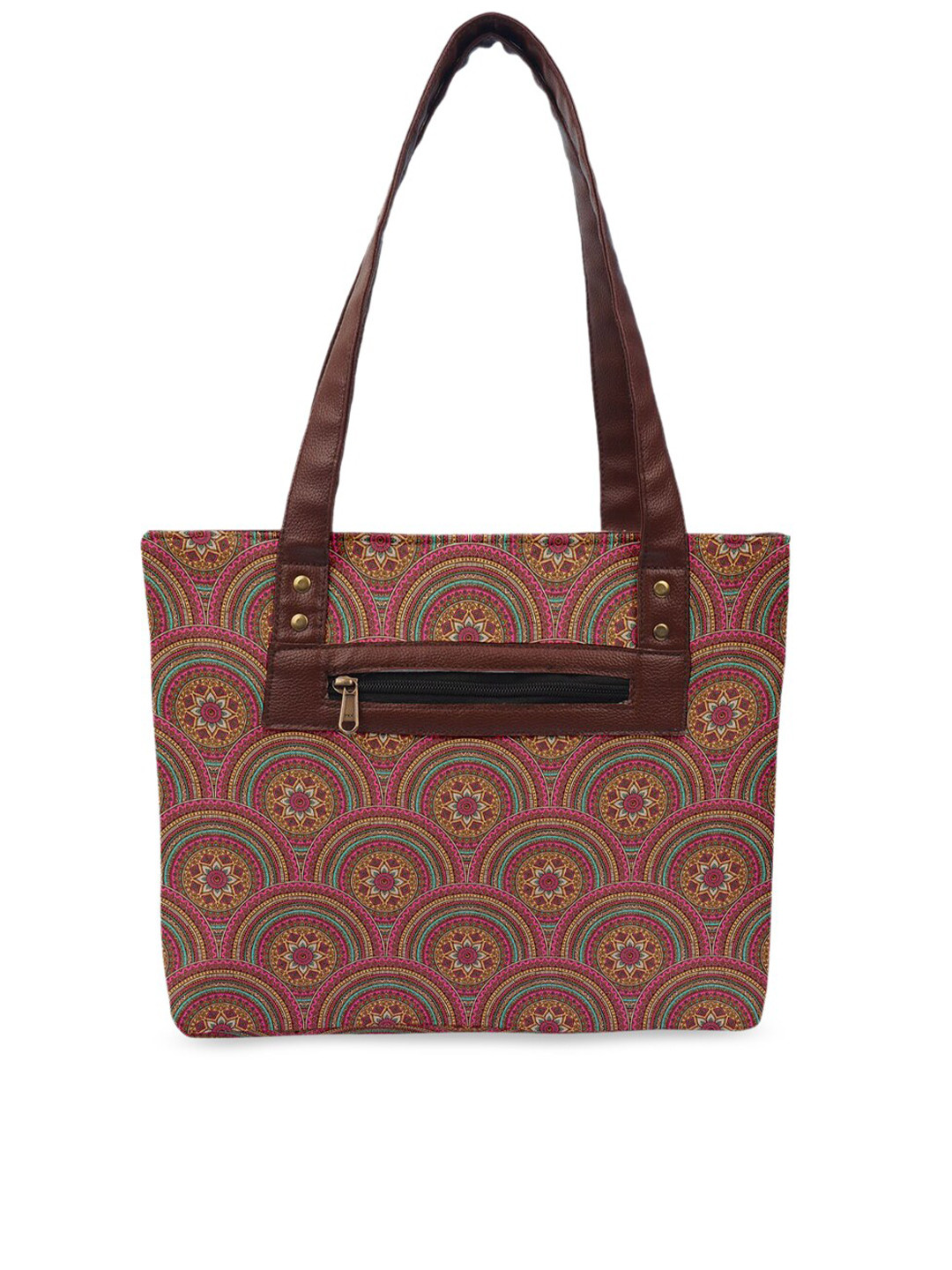 

Crazy Corner Pink Ethnic Motifs Printed Structured Handheld Bag