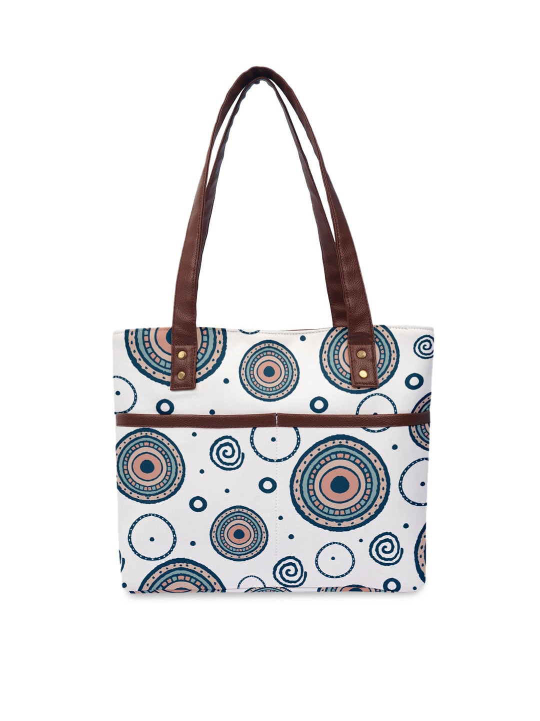 

Crazy Corner Blue & White Geometric Printed Tote Bag