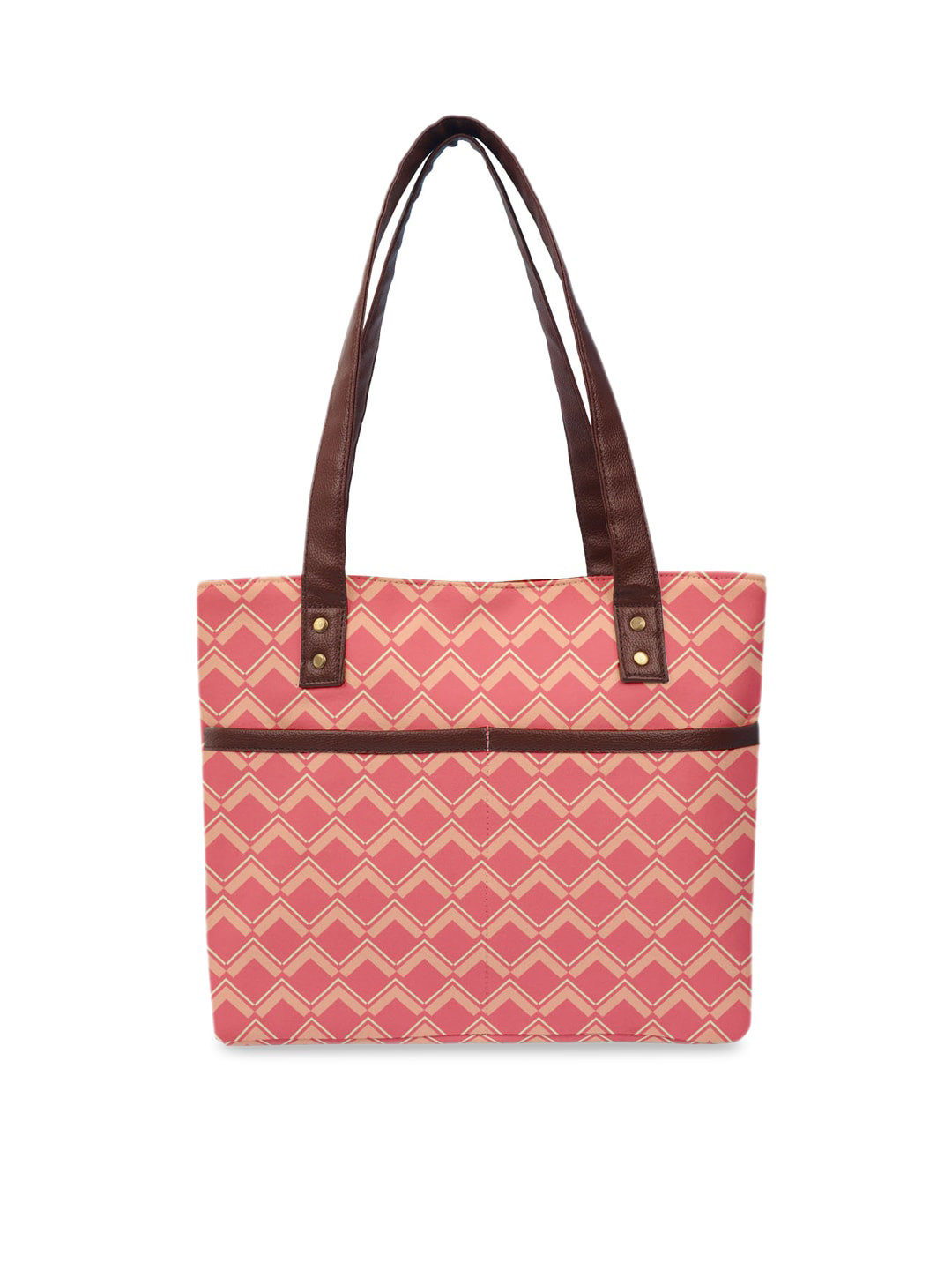 

Crazy Corner Pink Geometric Printed Shopper Shoulder Bag