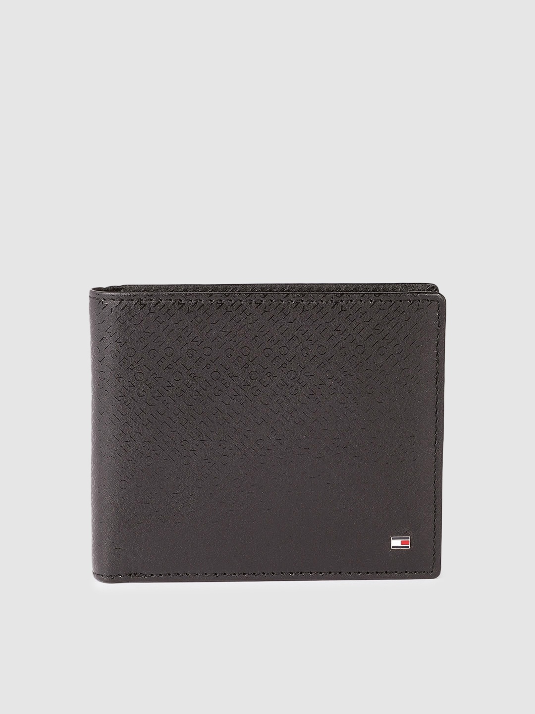 

Tommy Hilfiger Men Black Printed Leather Two Fold Wallet