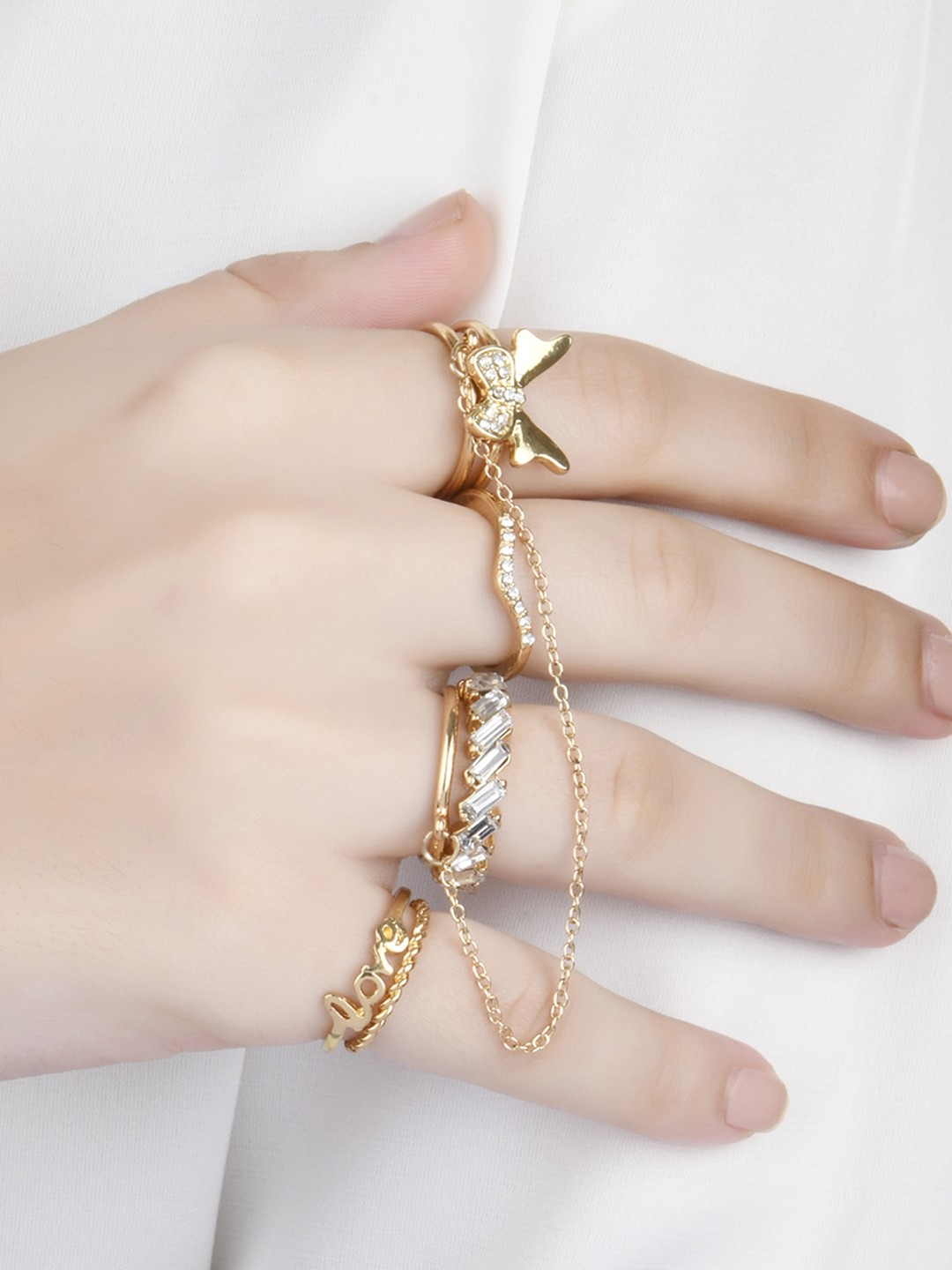 

Lilly & sparkle Set of 11 Gold-plated Finger Rings