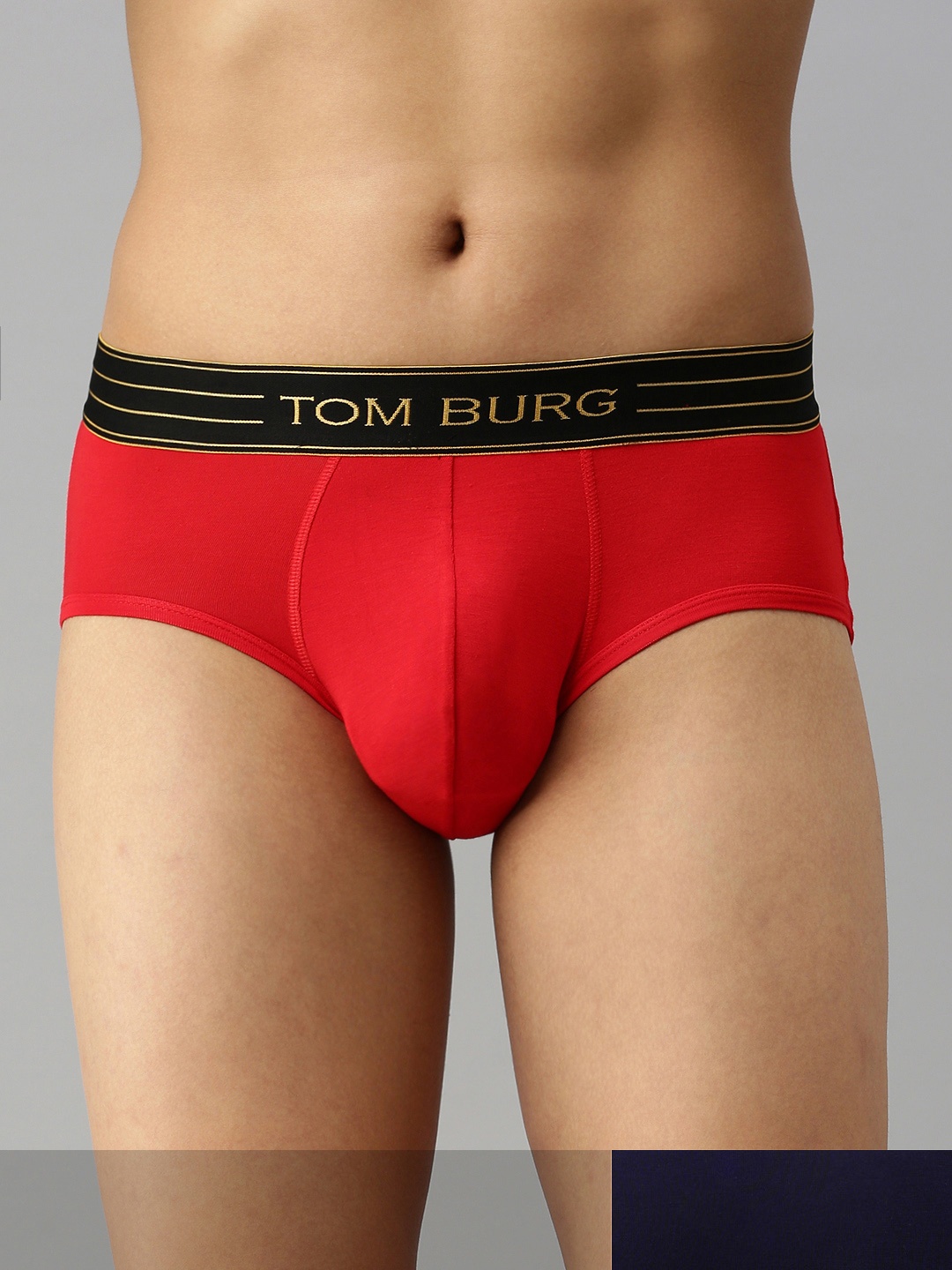 

TOM BURG Men Pack of 2 Solid Briefs 3017, Red