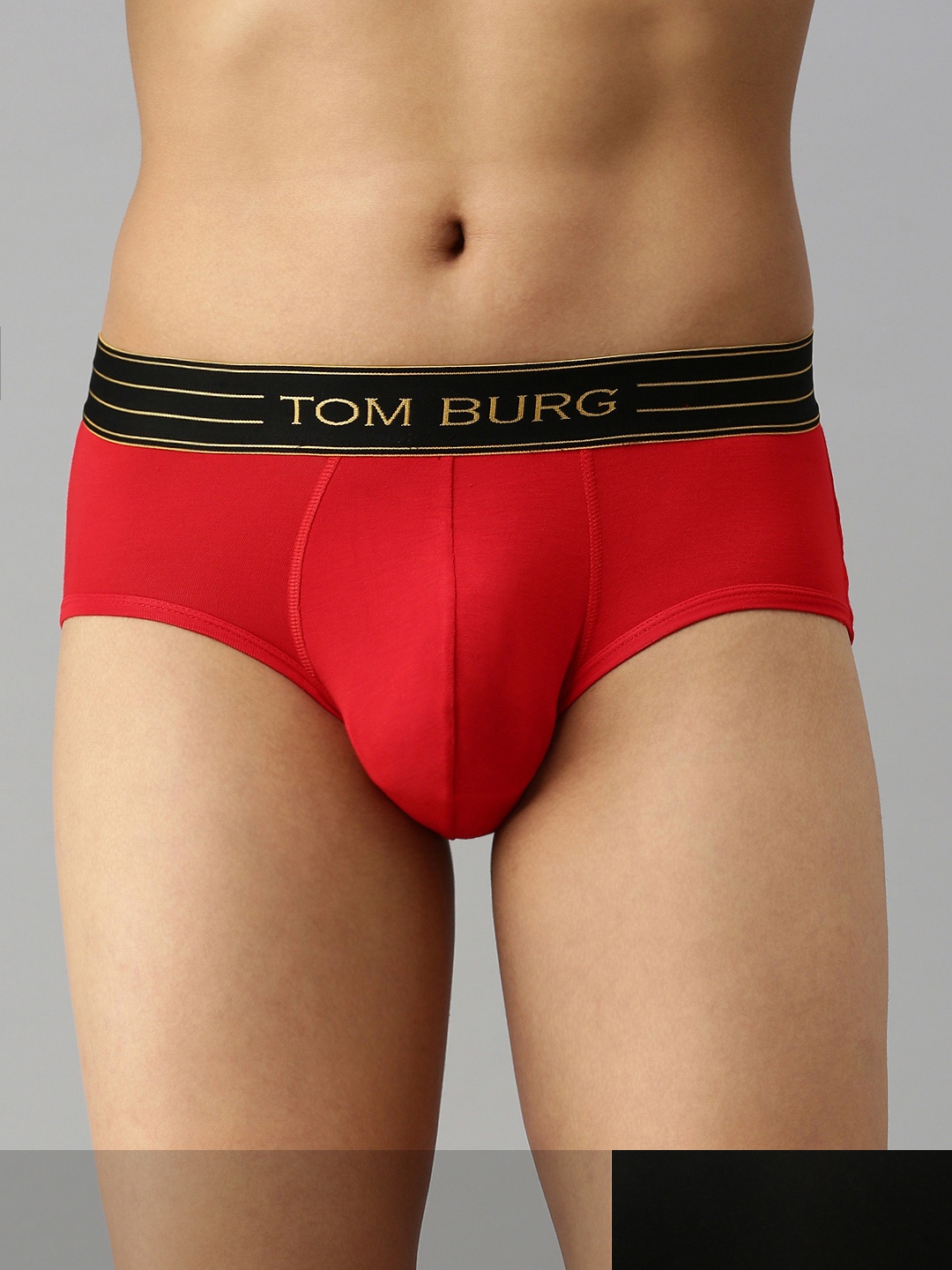 

TOM BURG Men Pack of 2 Solid Briefs 3019, Red