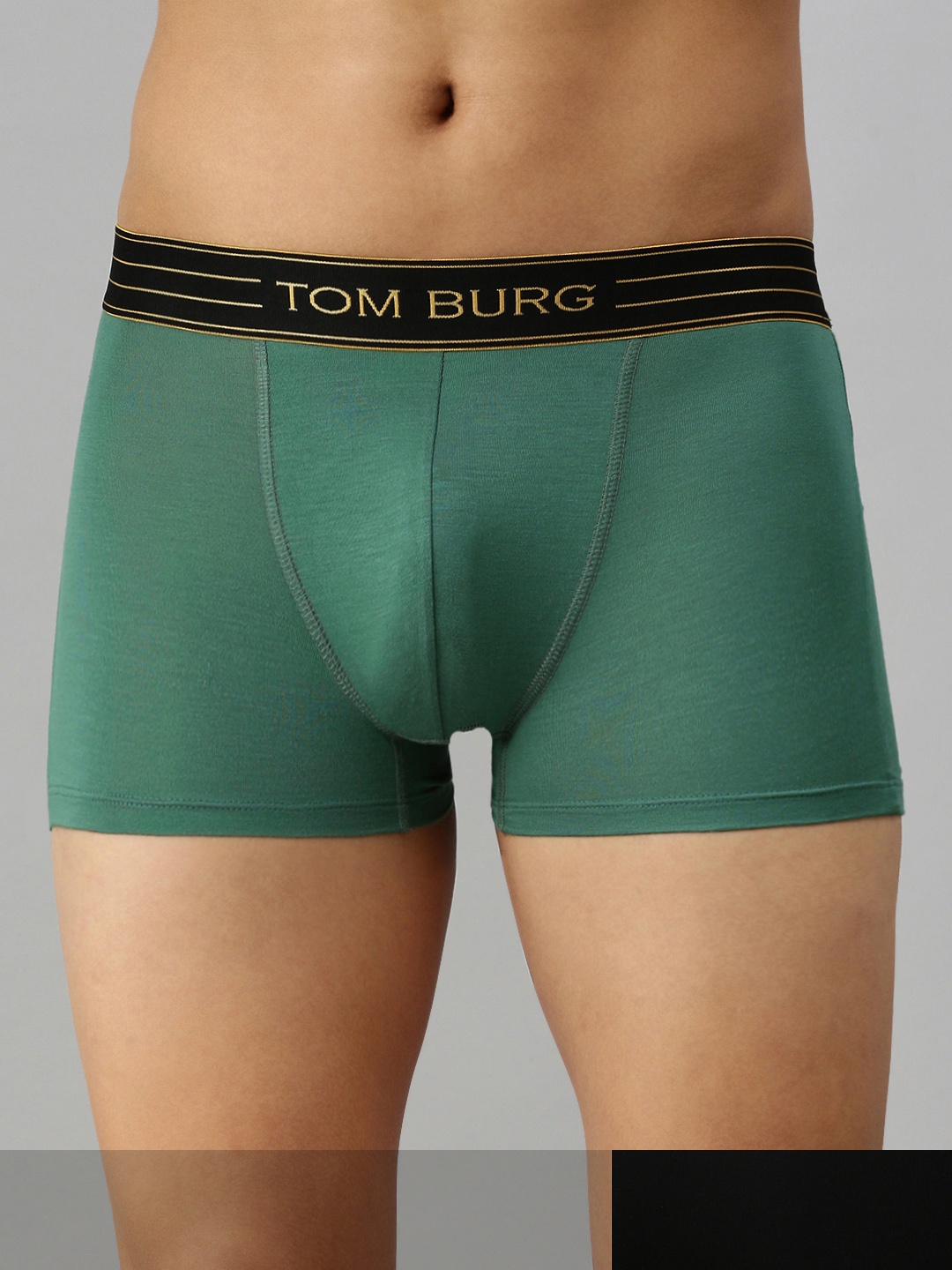 

TOM BURG Men Pack Of 2 Solid Trunks 3047, Olive