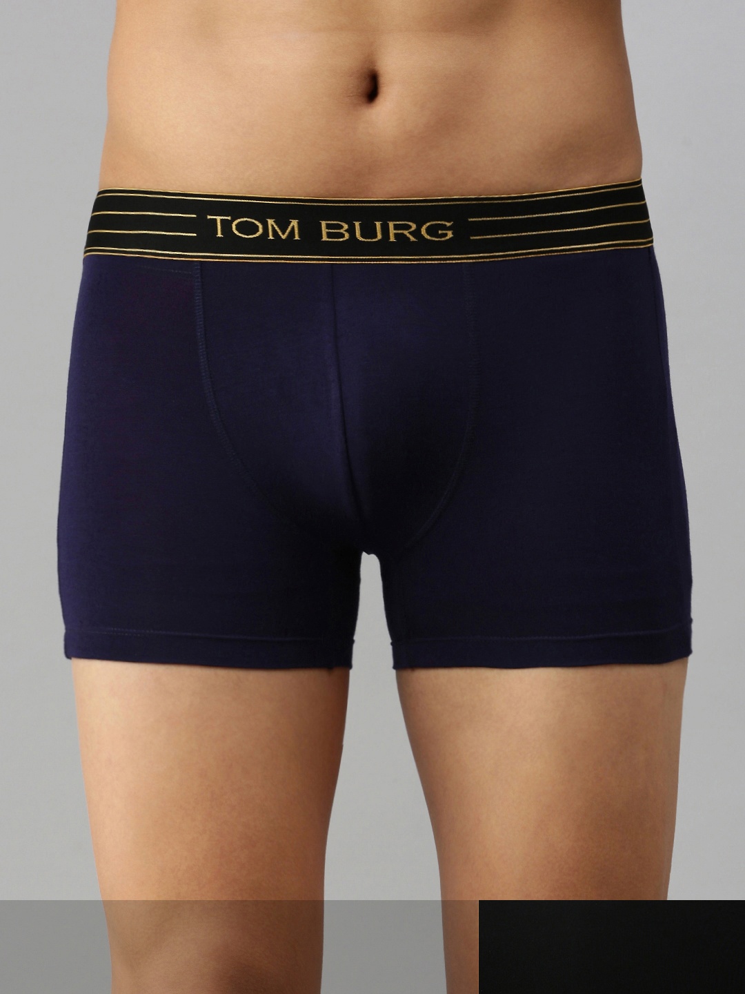 

TOM BURG Men Pack Of 2 Solid Trunks 3049, Navy blue