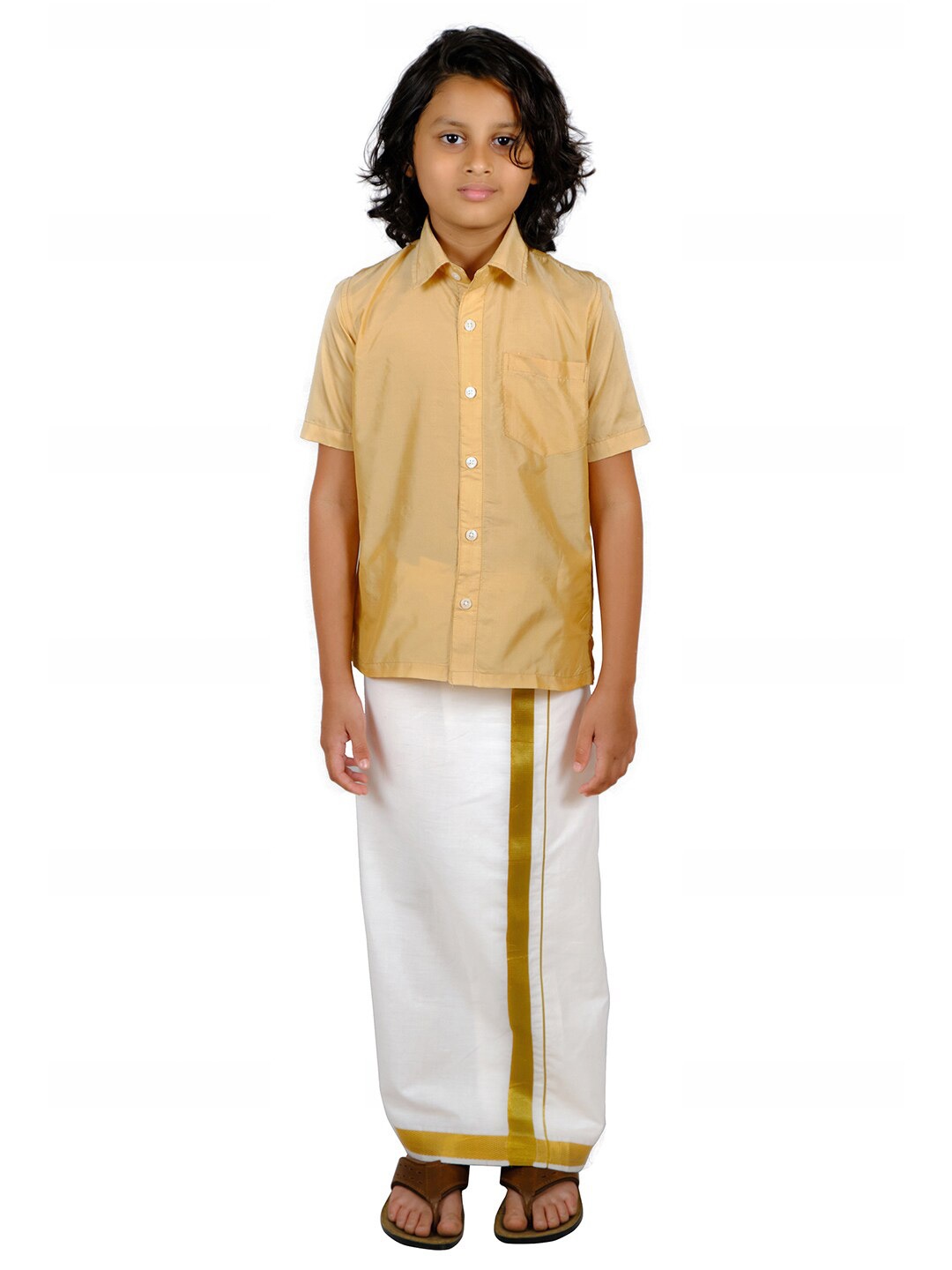 

Sethukrishna Boys Beige Shirt
