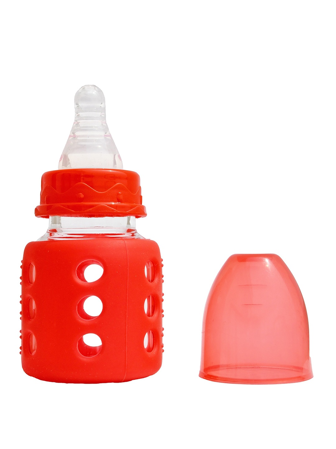 

The Little Lookers Red Glass Feeding Bottle with Soft Flow control & Anti Colic Nipple