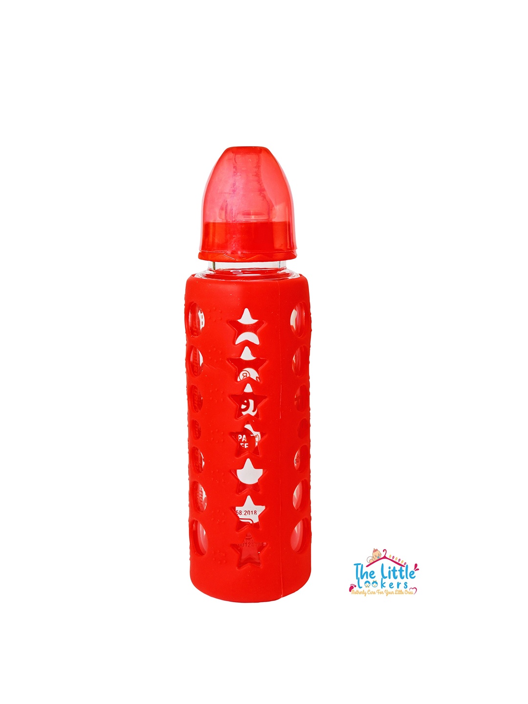 

The Little Lookers Red Borosilicate Feeding Bottle With Anti Colic Nipple