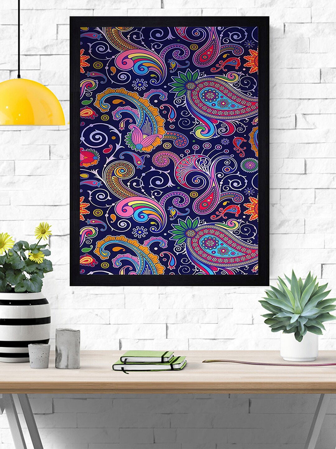 

Gallery99 Blue & Multicoloured Rangoli Textured Paper Framed Wall Art