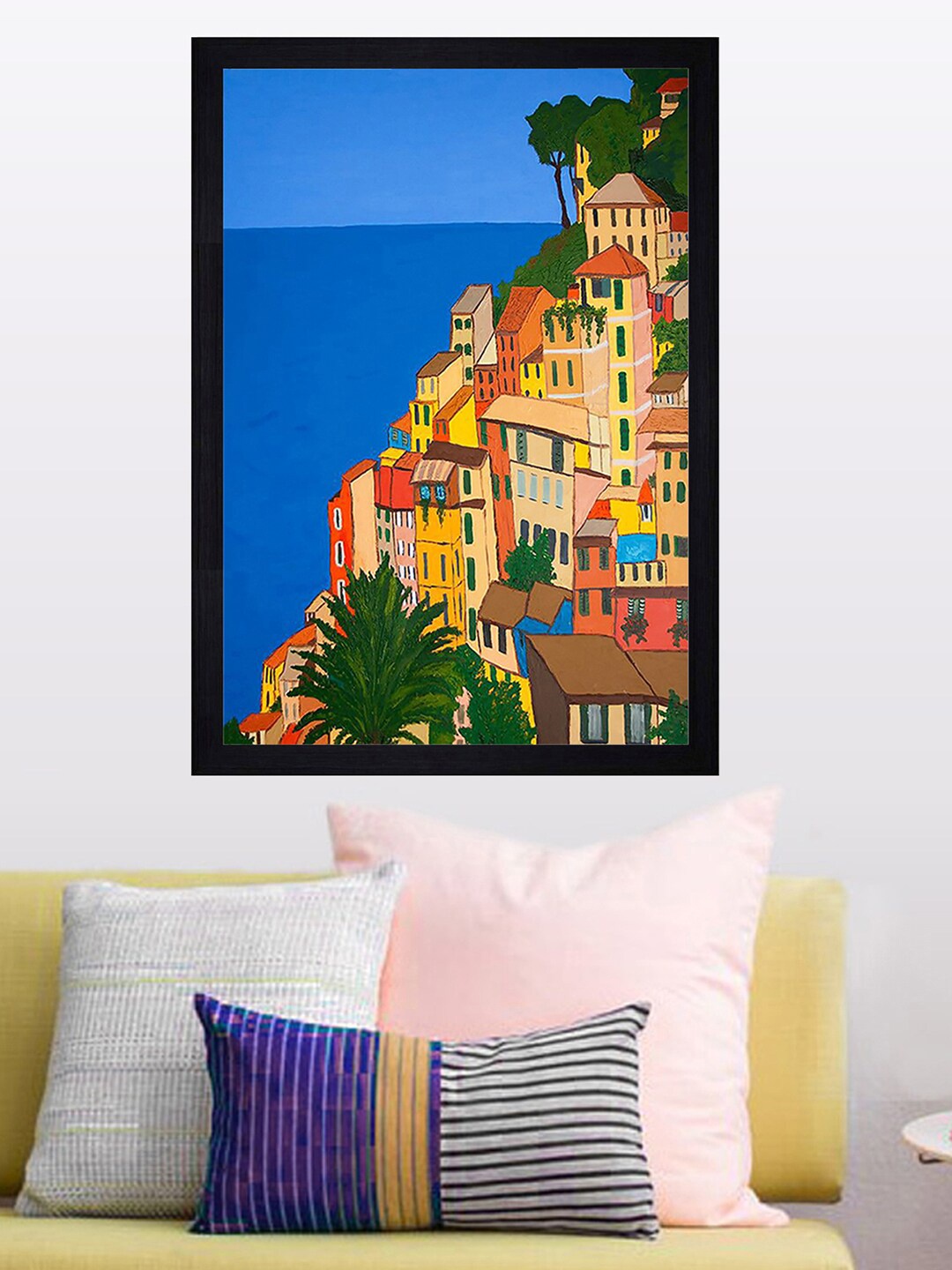 

Gallery99 Multicoloured Sea View Landscape Texture Paper Framed Wall Art, Multi