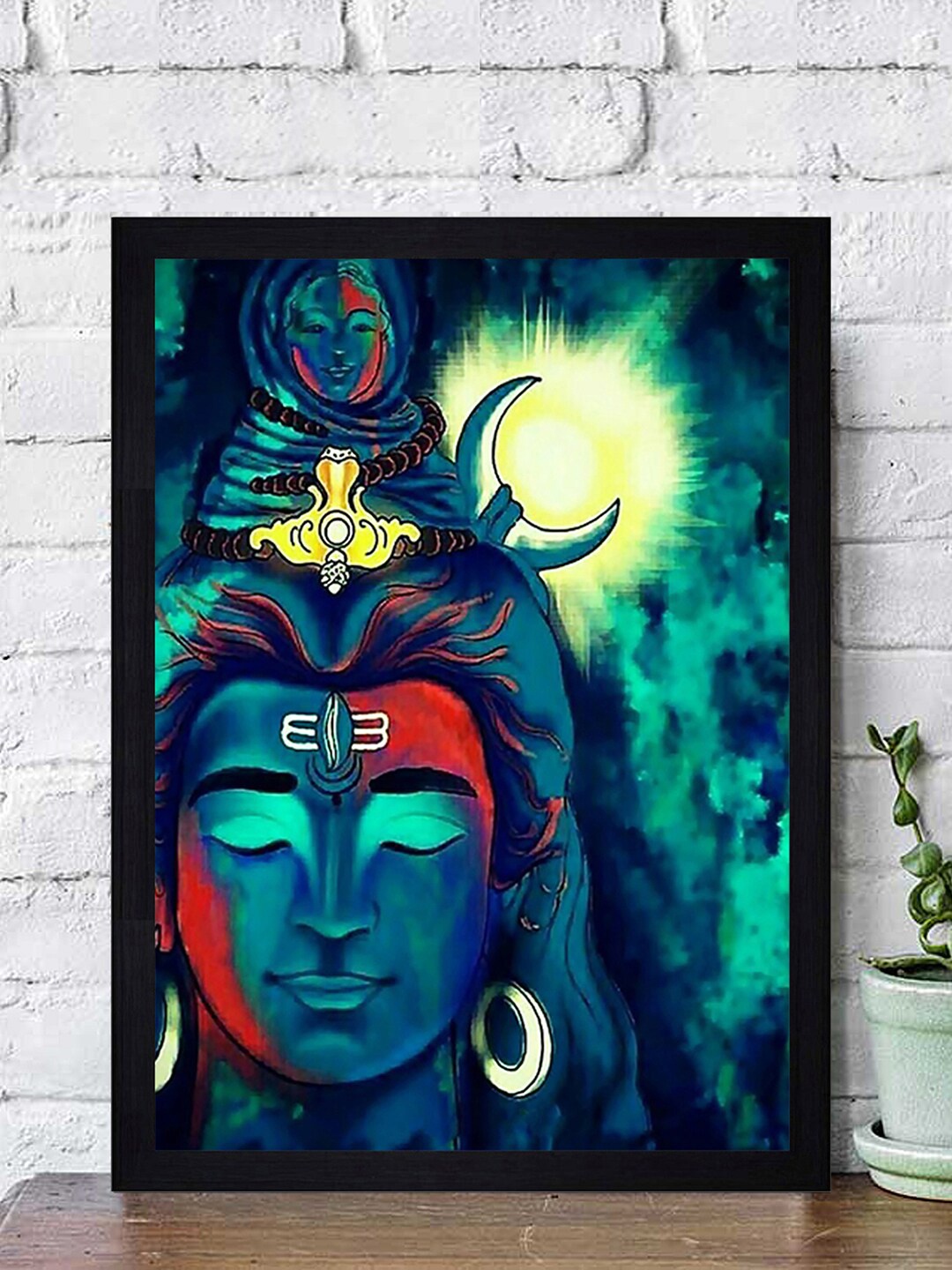 

Gallery99 Multicoloured Mediation Shiv Texture Paper Framed Wall Hanging, Multi