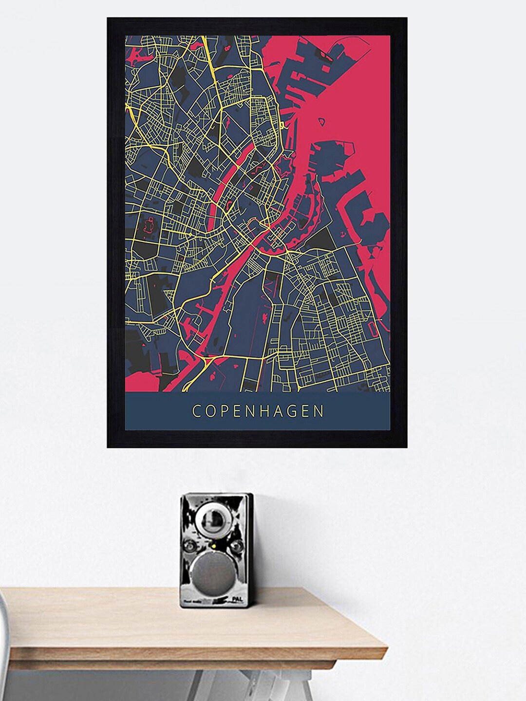 

Gallery99 Multicoloured Copenhagen Map Framed Wall Art, Multi