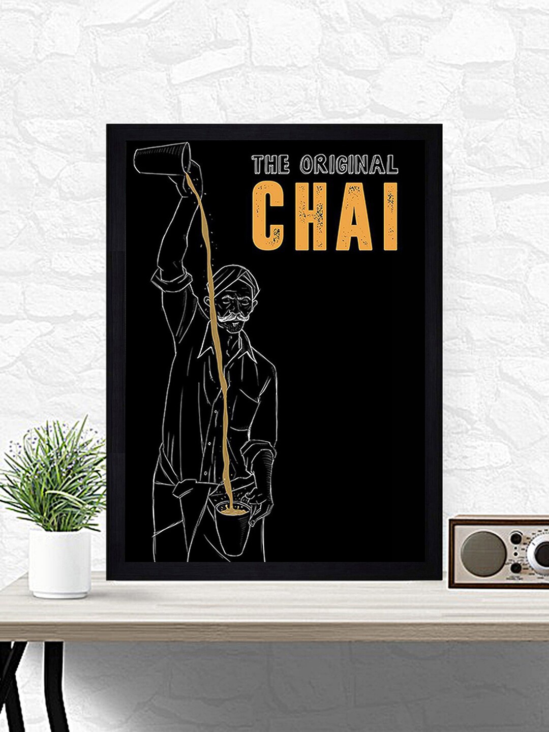 

Gallery99 Black & Orange The Original Chai Texture Paper Framed Art Print