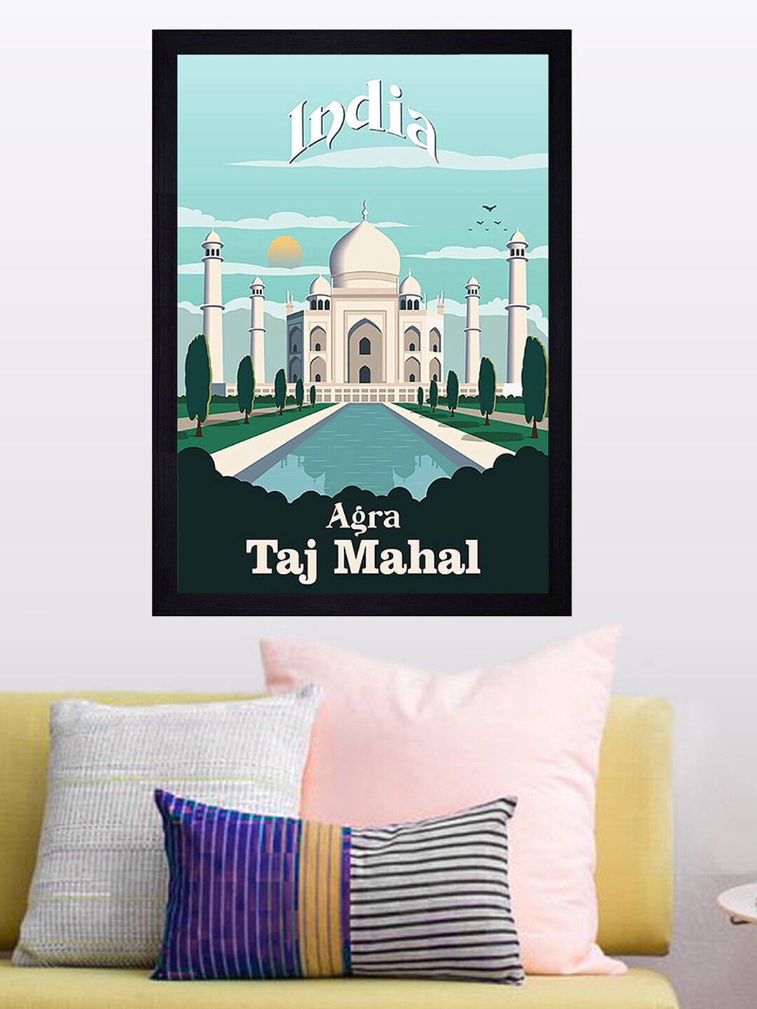 

Gallery99 Multicolored Agra Taj Mahal Texture Print Framed Wall Art, Multi
