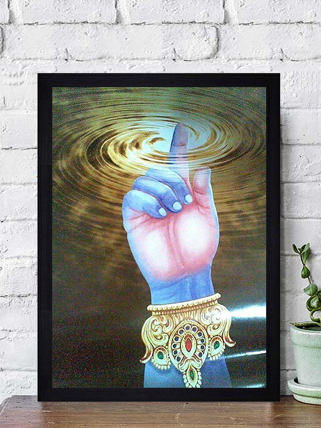 

Gallery99 Blue & Multicoloured Krishna Chakra Framed Paper Wall Art