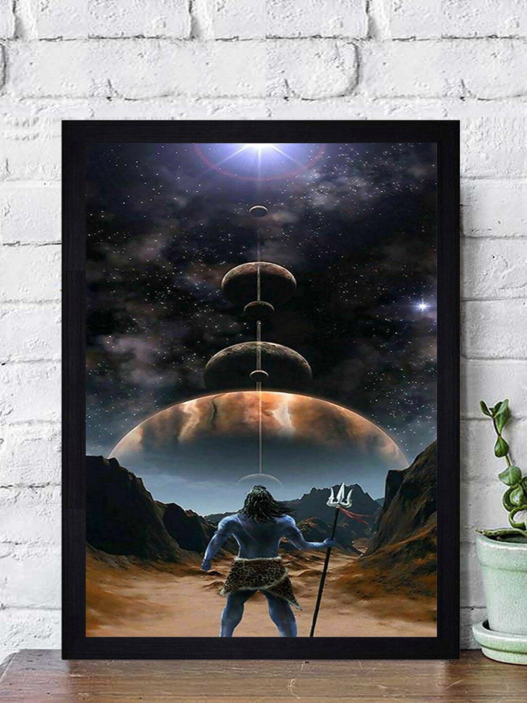 

Gallery99 Black & Beige World Shiv Framed Art Wall Print
