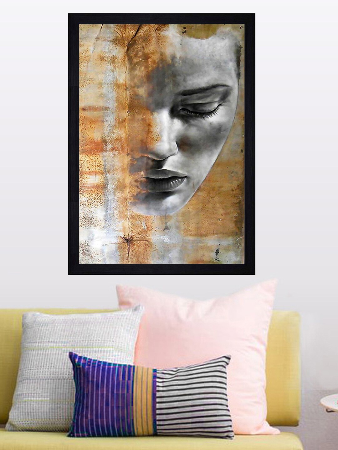 

Gallery99 Multicolored The Face Texture Paper Framed Wall Art, Multi