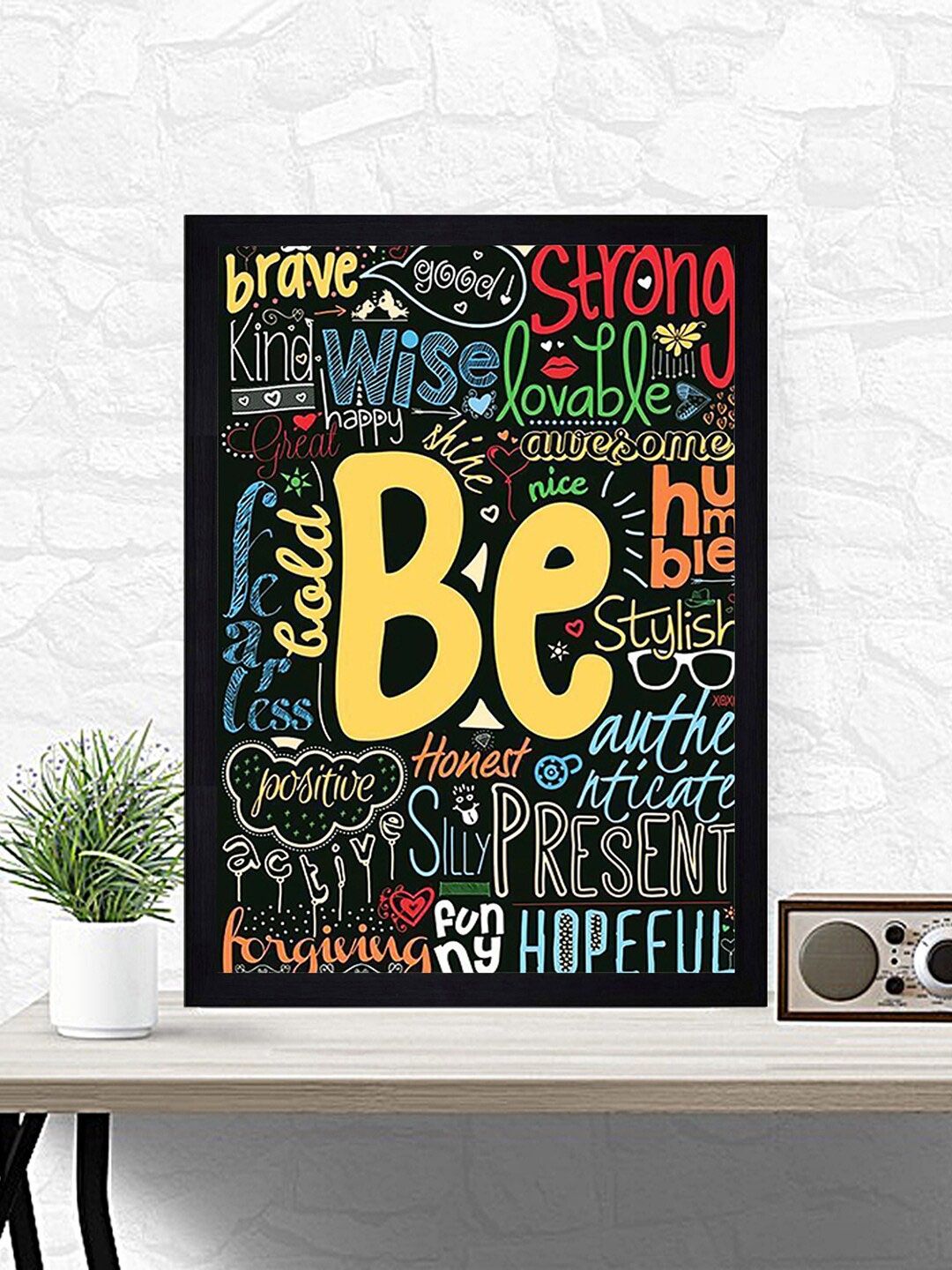 

Athome by Nilkamal Black & White "Be" Wall Photo Frame