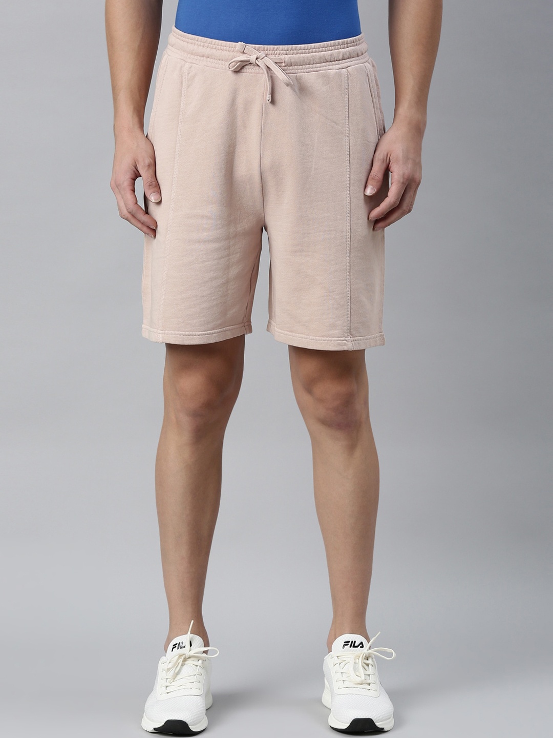 

FILA Men Beige Solid Cotton Training or Gym Sports Shorts