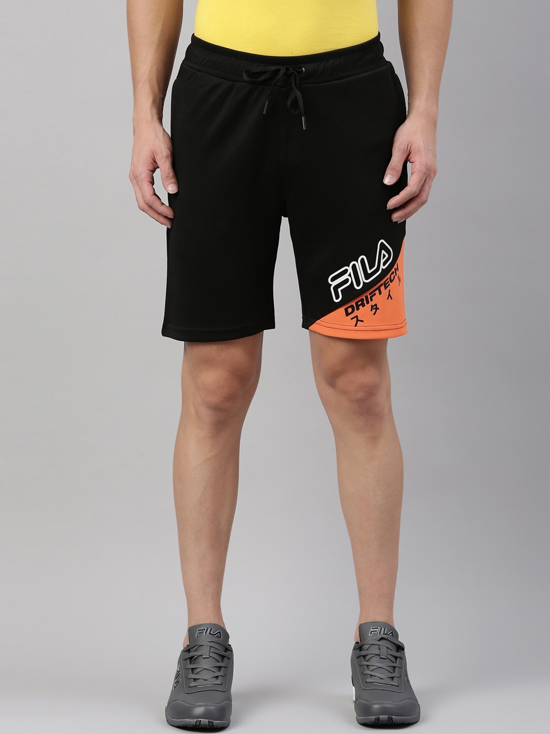 

FILA Men Black Typography Training or Gym Sports Shorts