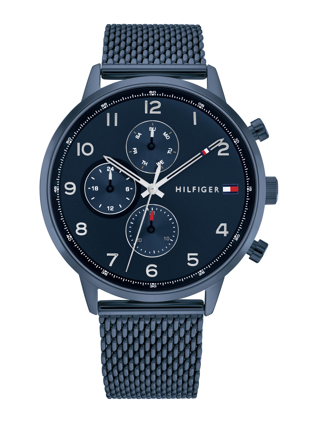

Tommy Hilfiger Men Dial & Stainless Steel Bracelet Style Straps Analogue Watch TH1791990, Blue