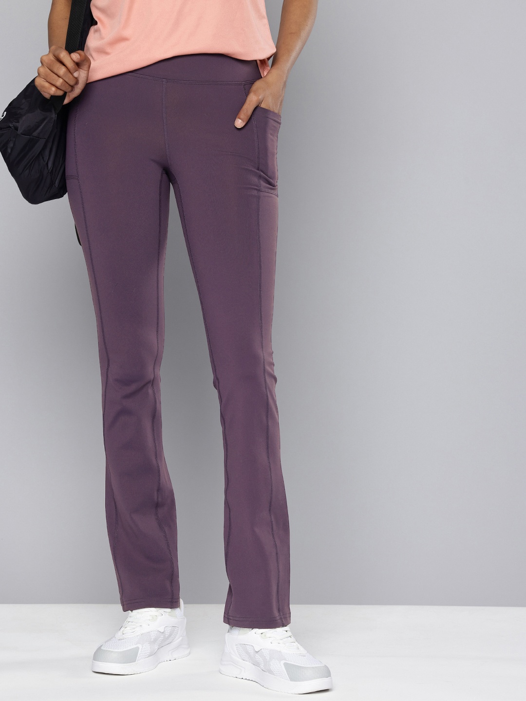 

Skechers Women High-Rise Flared Leg Track Pants, Purple