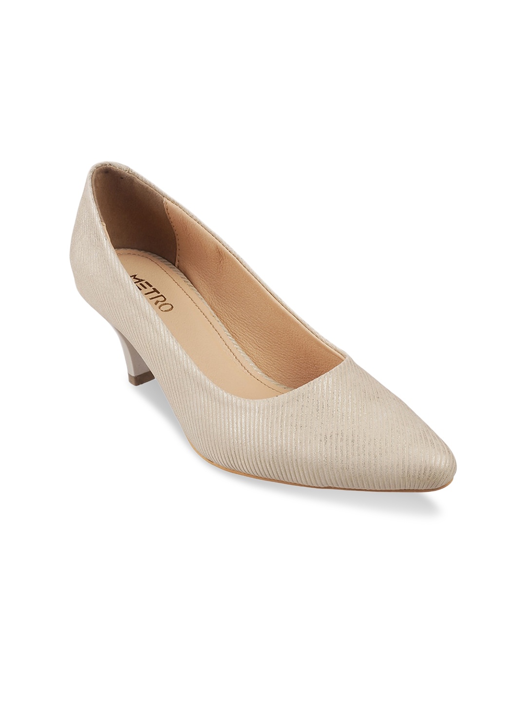 

Metro Gold-Toned Kitten Pumps