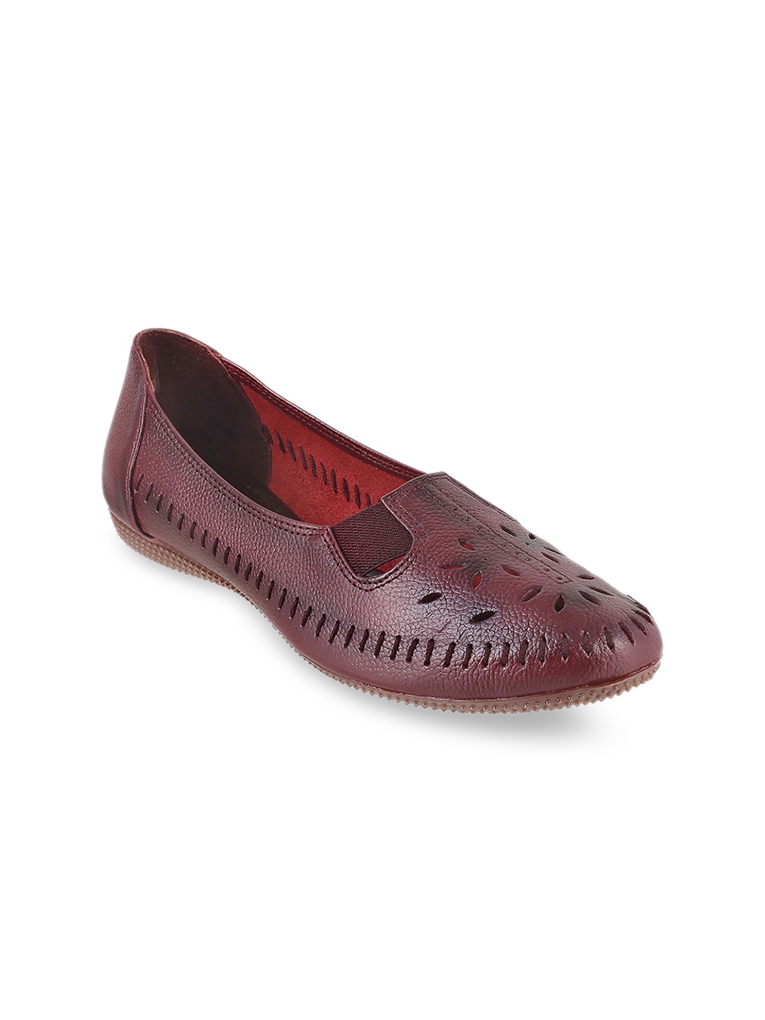 

Metro Women Maroon Ballerinas with Laser Cuts Flats