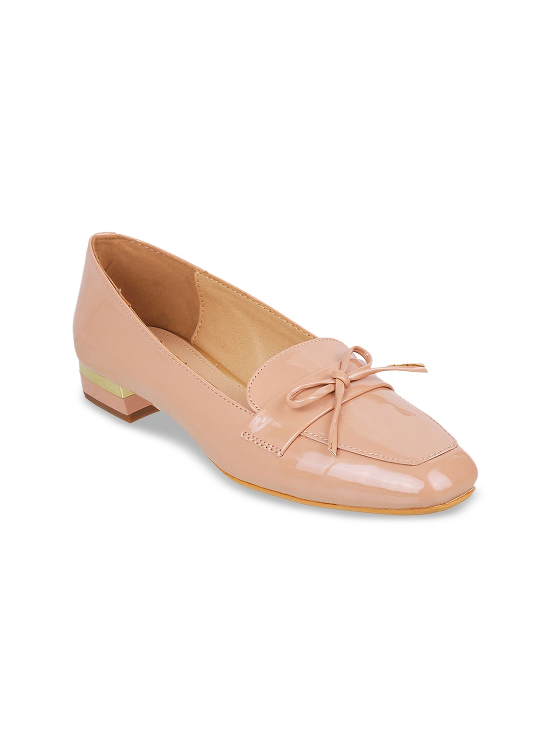 

Metro Peach-Coloured Block Pumps with Bows