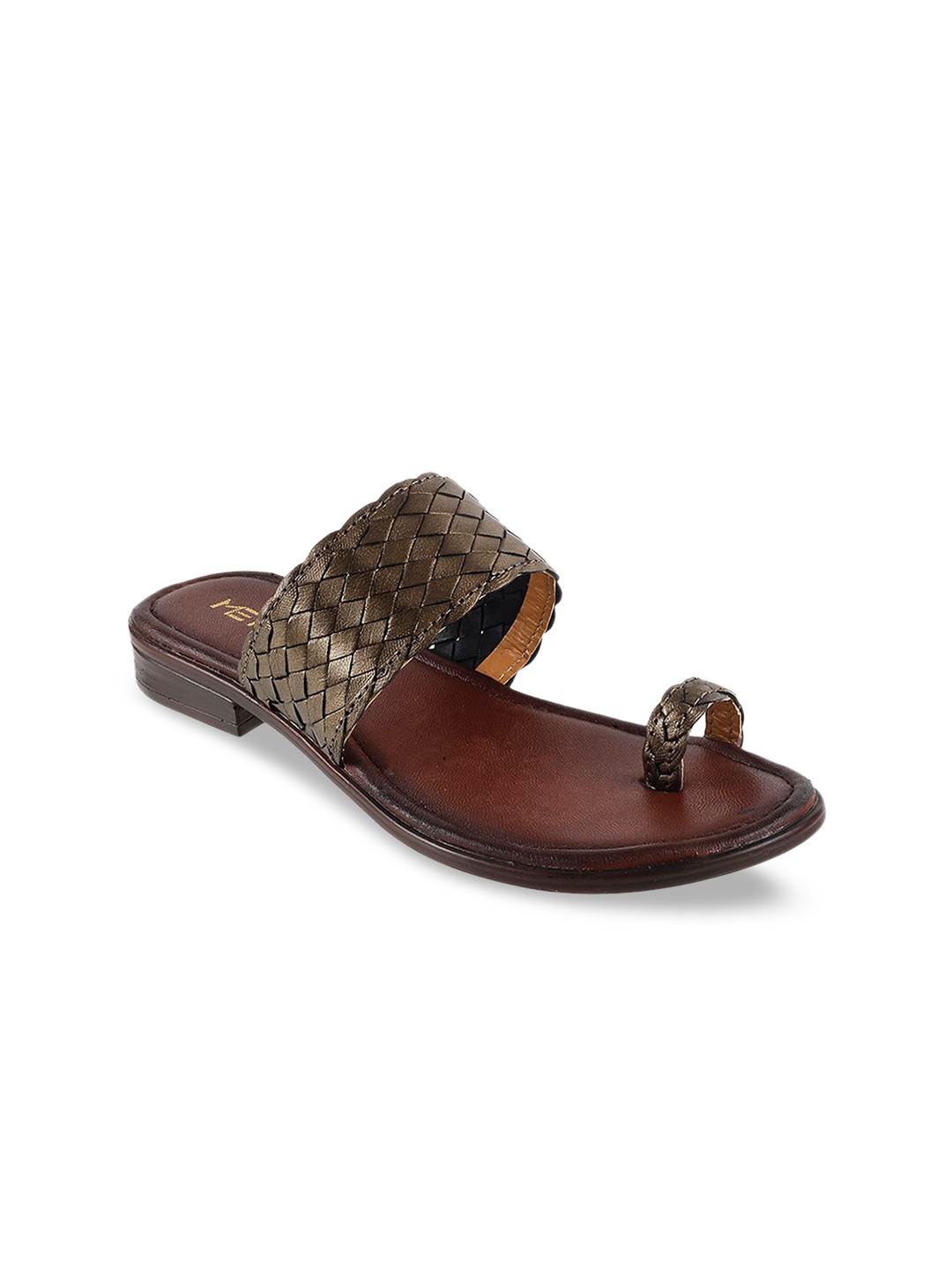 

Metro Bronze-Toned Block Sandals