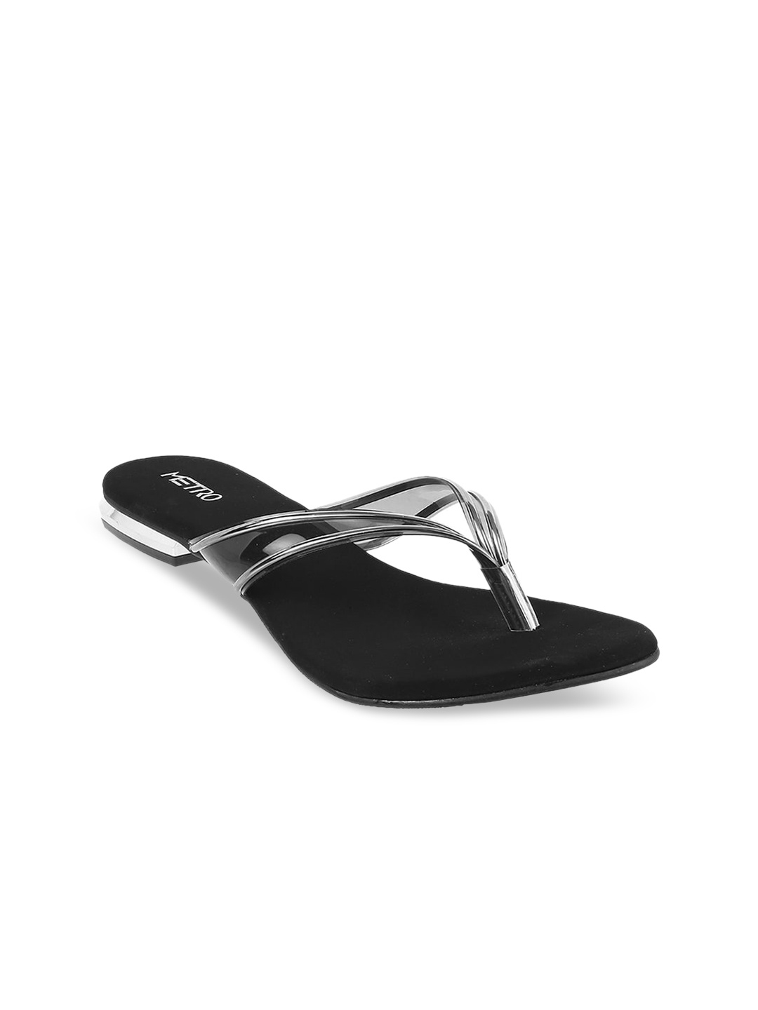 

Metro Women Black T-Strap Flats
