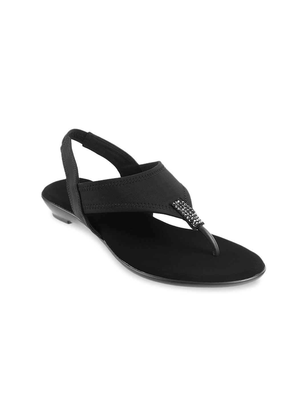 

Metro Black Embellished Block Sandals