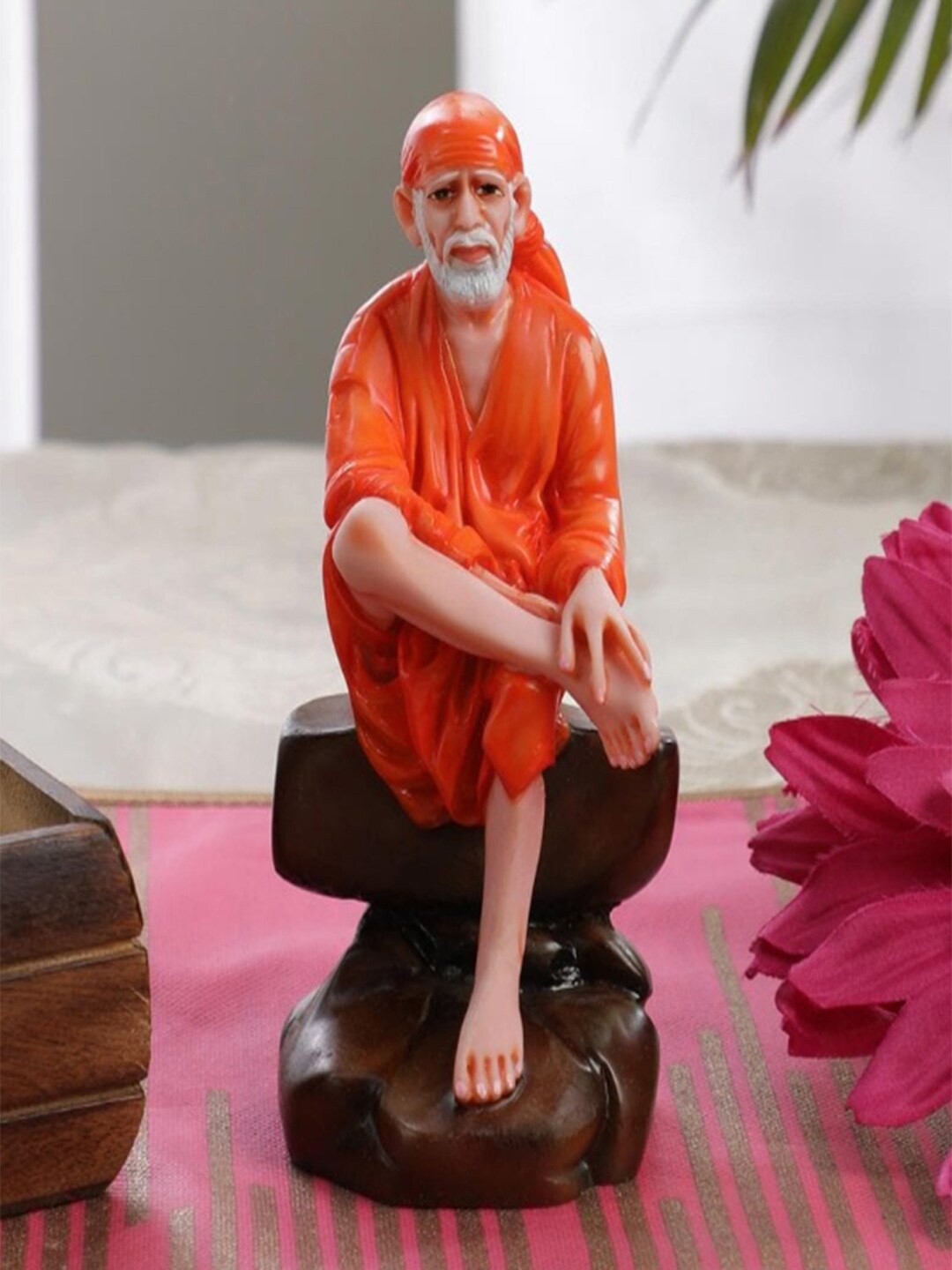 

Gallery99 Orange Dwarka Sai Baba Idol Showpiece, Multi