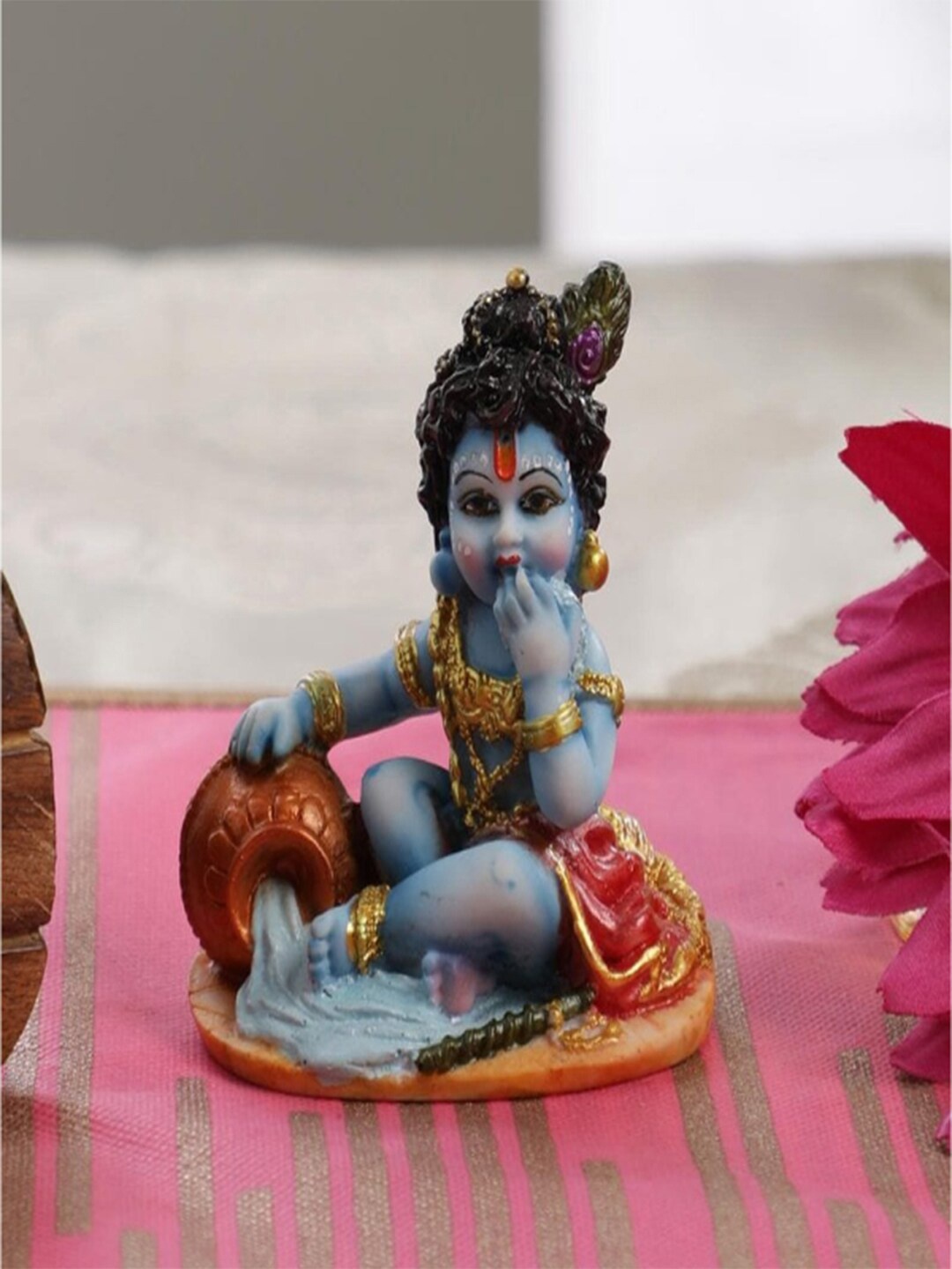 Gallery99 Blue Handpainted Lord Krishna Idol Figurines Showpieces