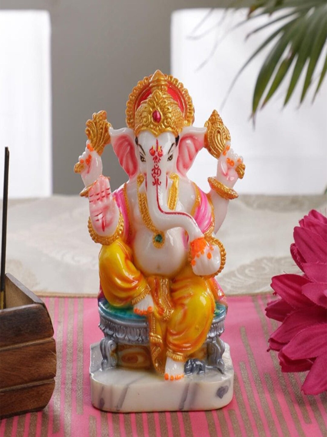

Gallery99 Multi-Coloured Hand painted Lord Ganpati Idol Showpiece