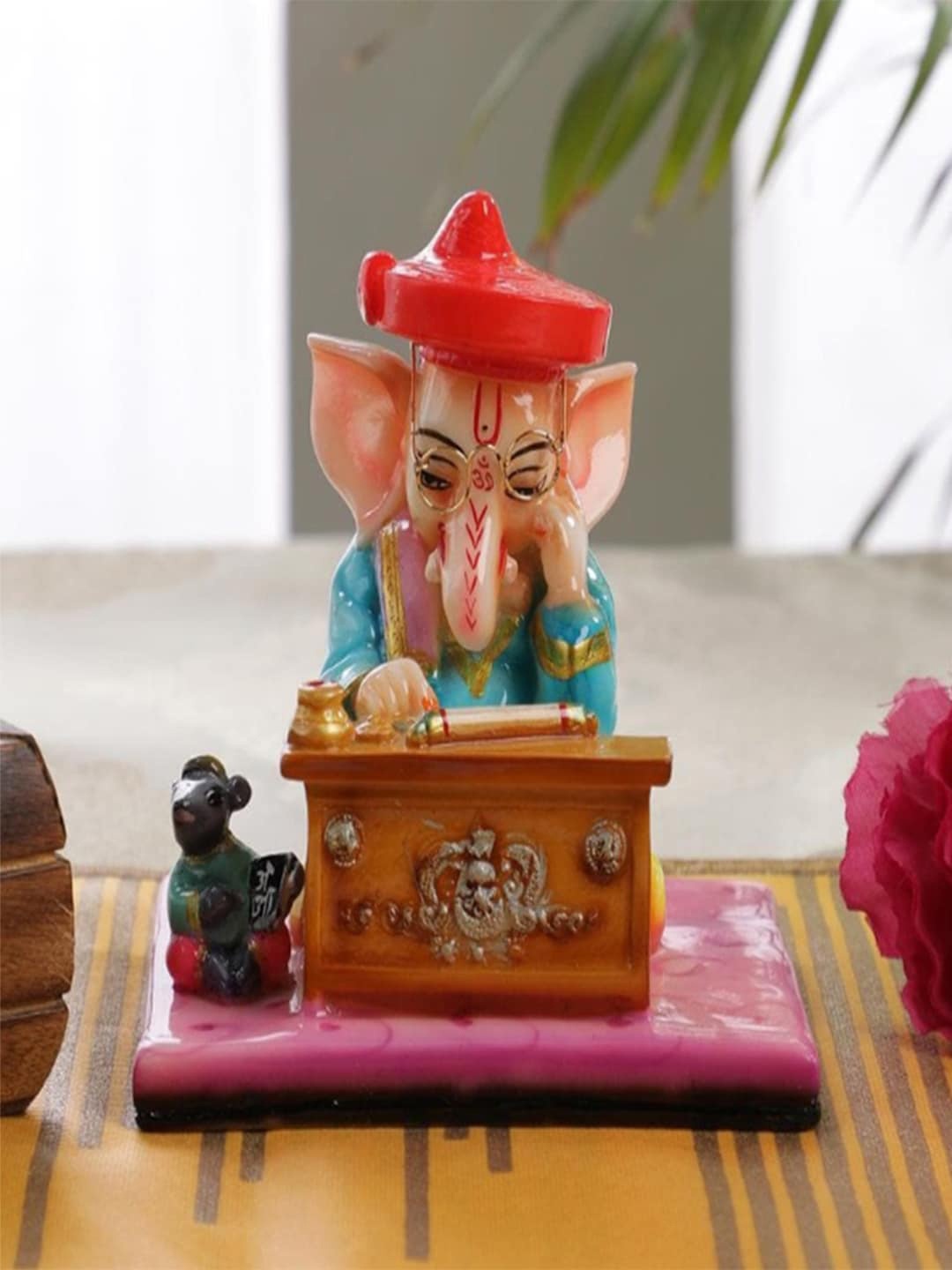 

Gallery99 Multi-Coloured Lord Ganpati Marble Idol Showpieces