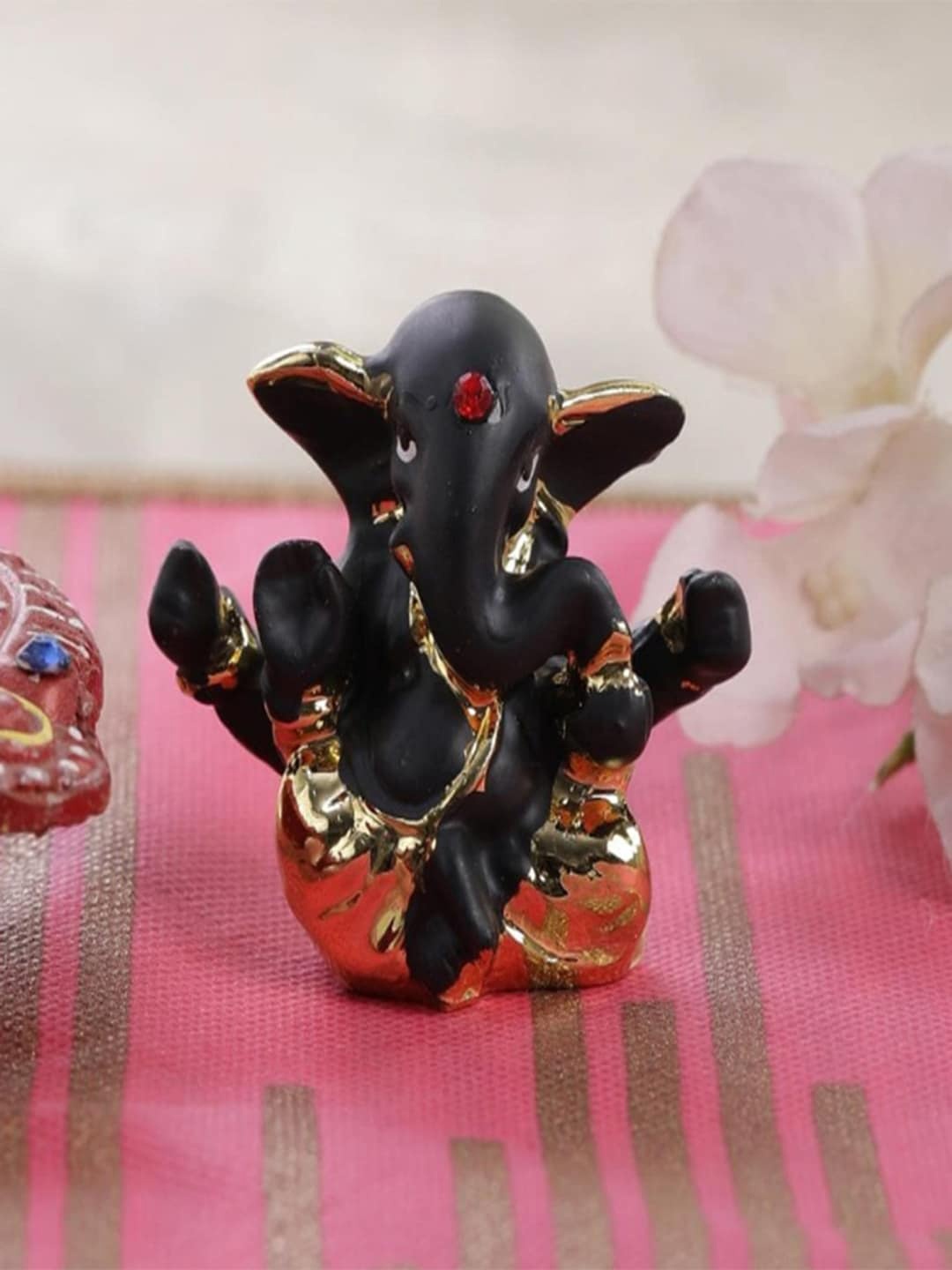 

Gallery99 Gold-Colored & Black Handpainted Lord Ganpati Idol Showpieces, Multi