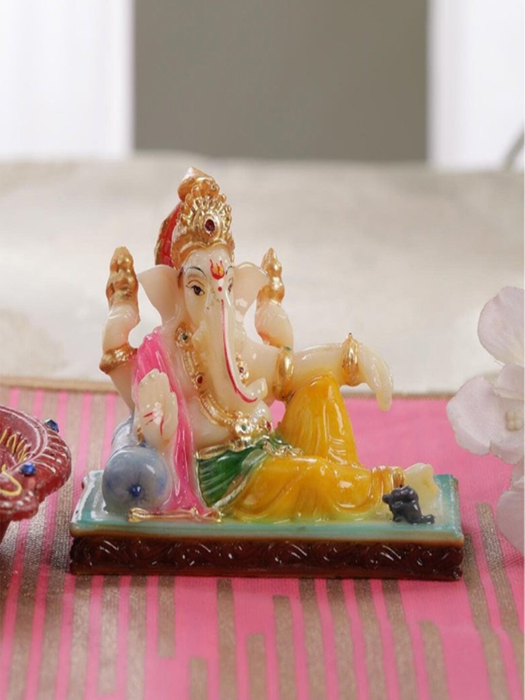 

Gallery99 Gold-Colored & Yellow Handpainted Lord Ganpati Idol Showpieces, Multi