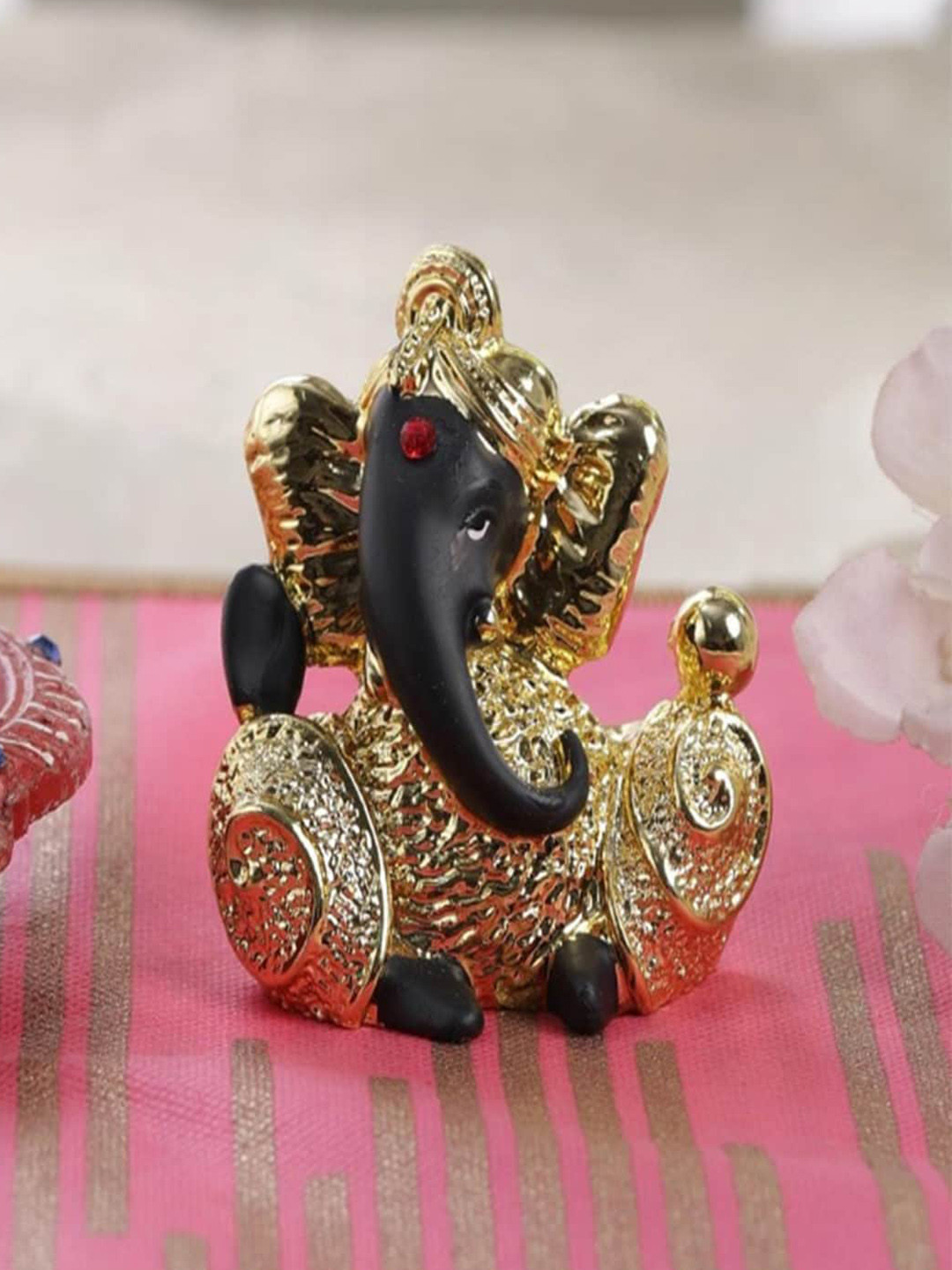 

Gallery99 Gold-Toned & Black Handpainted Lord Ganpati Showpiece