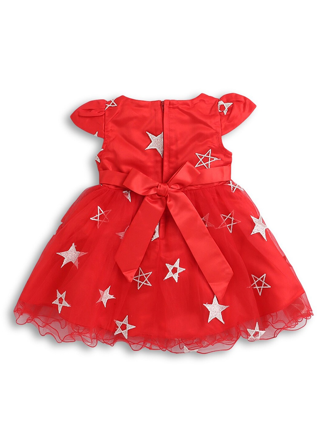 

Hopscotch Girls Red & White Floral Round Neck Fit & Flare Dress
