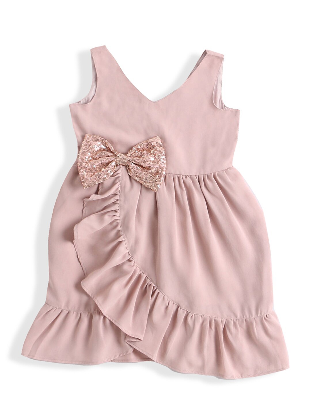 

Hopscotch Pink Peplum Dress with A Bow