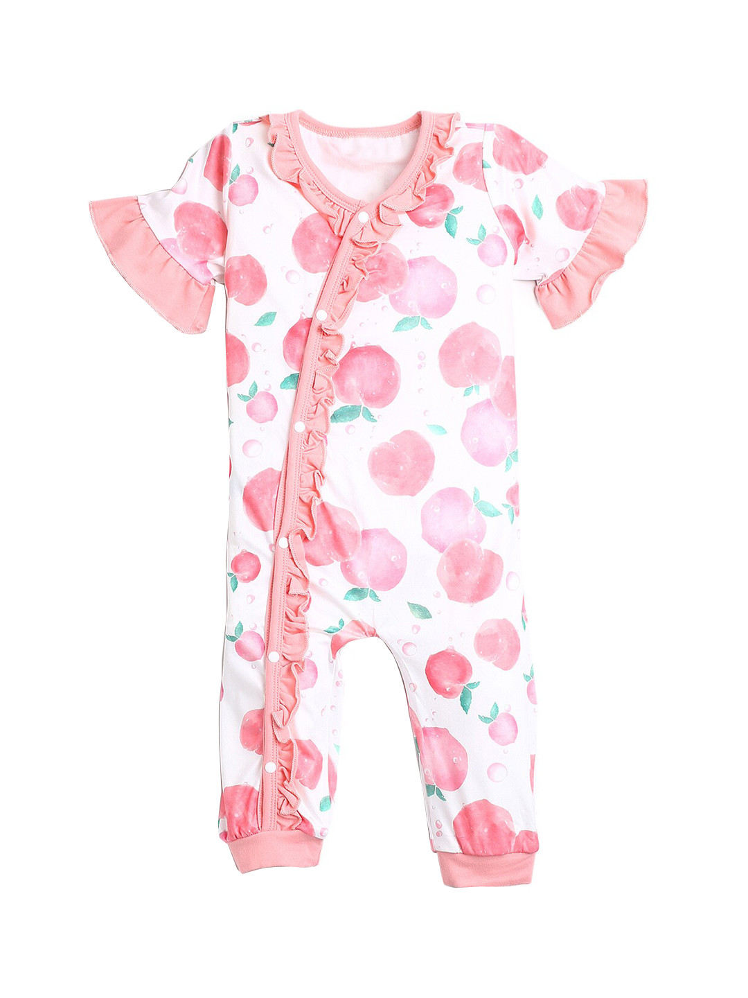 

Hopscotch Girls Pink & White Floral Printed Bodysuit