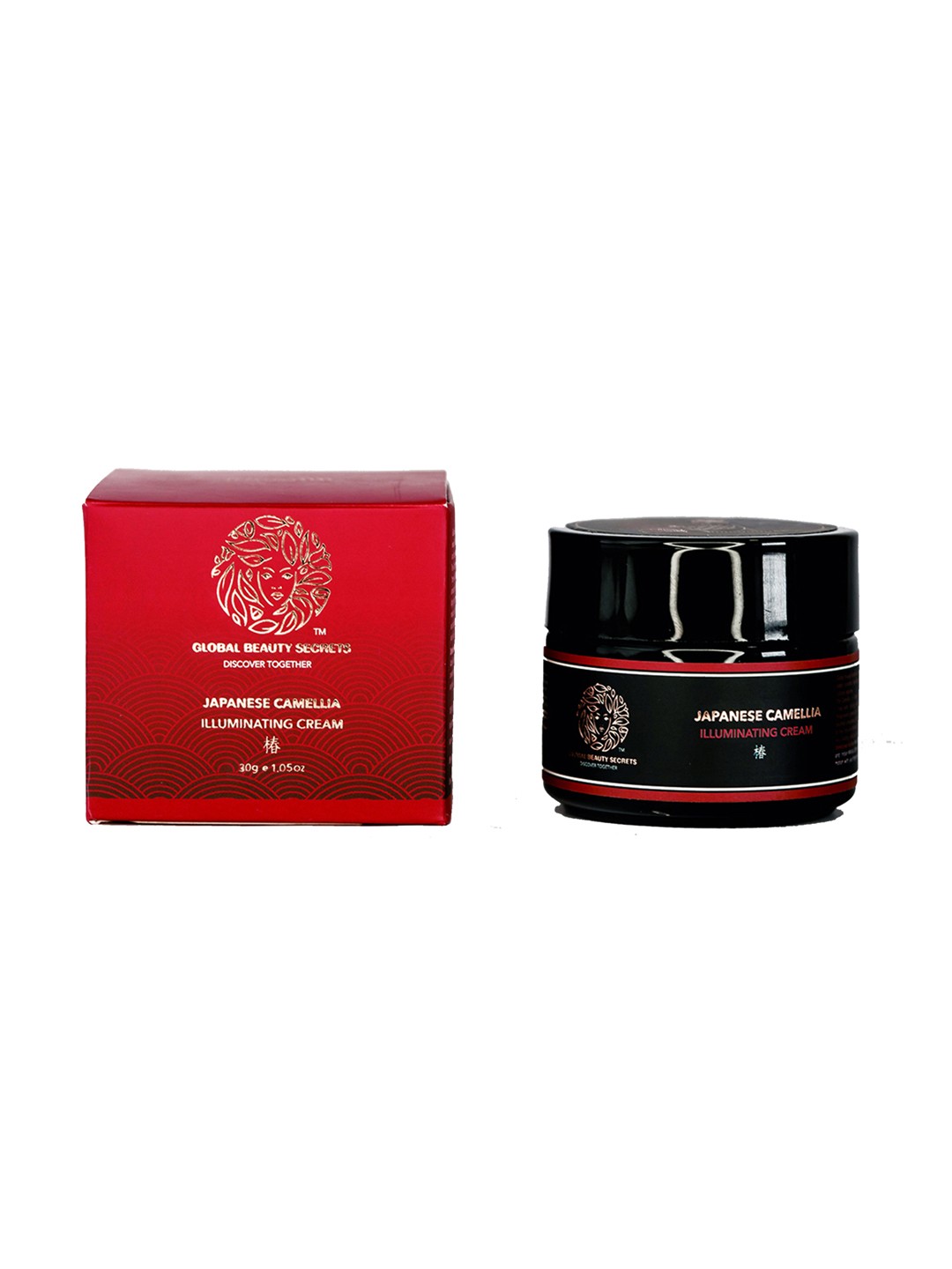 

GLOBAL BEAUTY SECRETS Japanese Camellia Illuminating Cream with Olive & Almond Oil - 30 g, Black