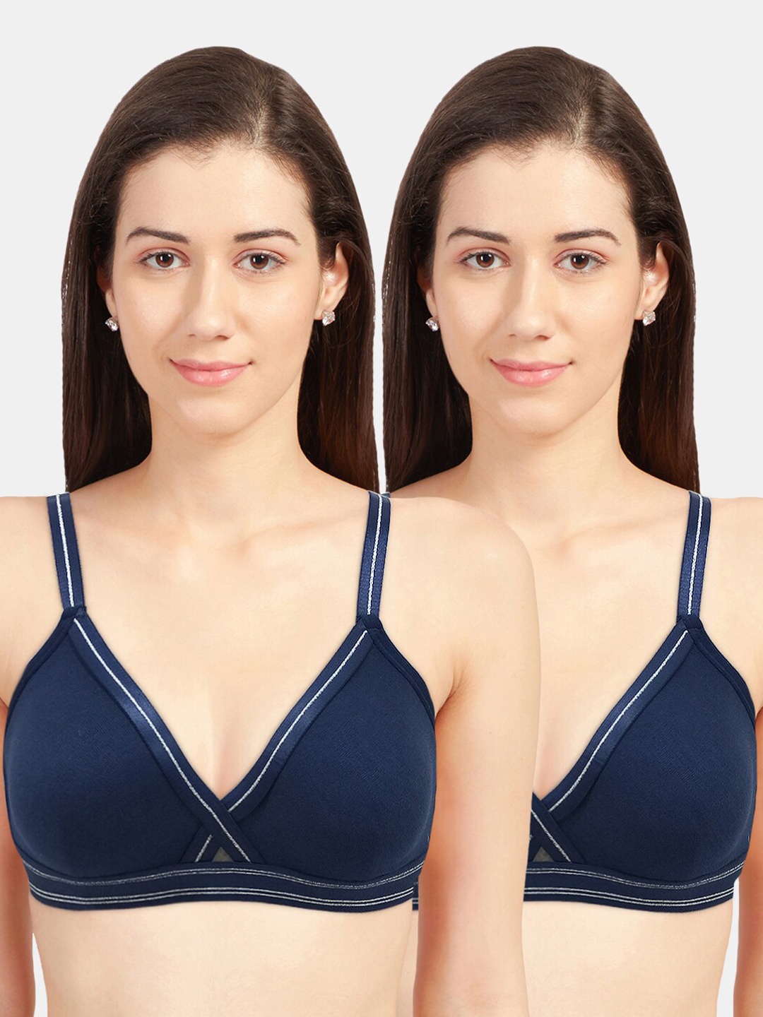 

Sonari Blue Set Of 2 Non Padded Non-Wired Regular Bra