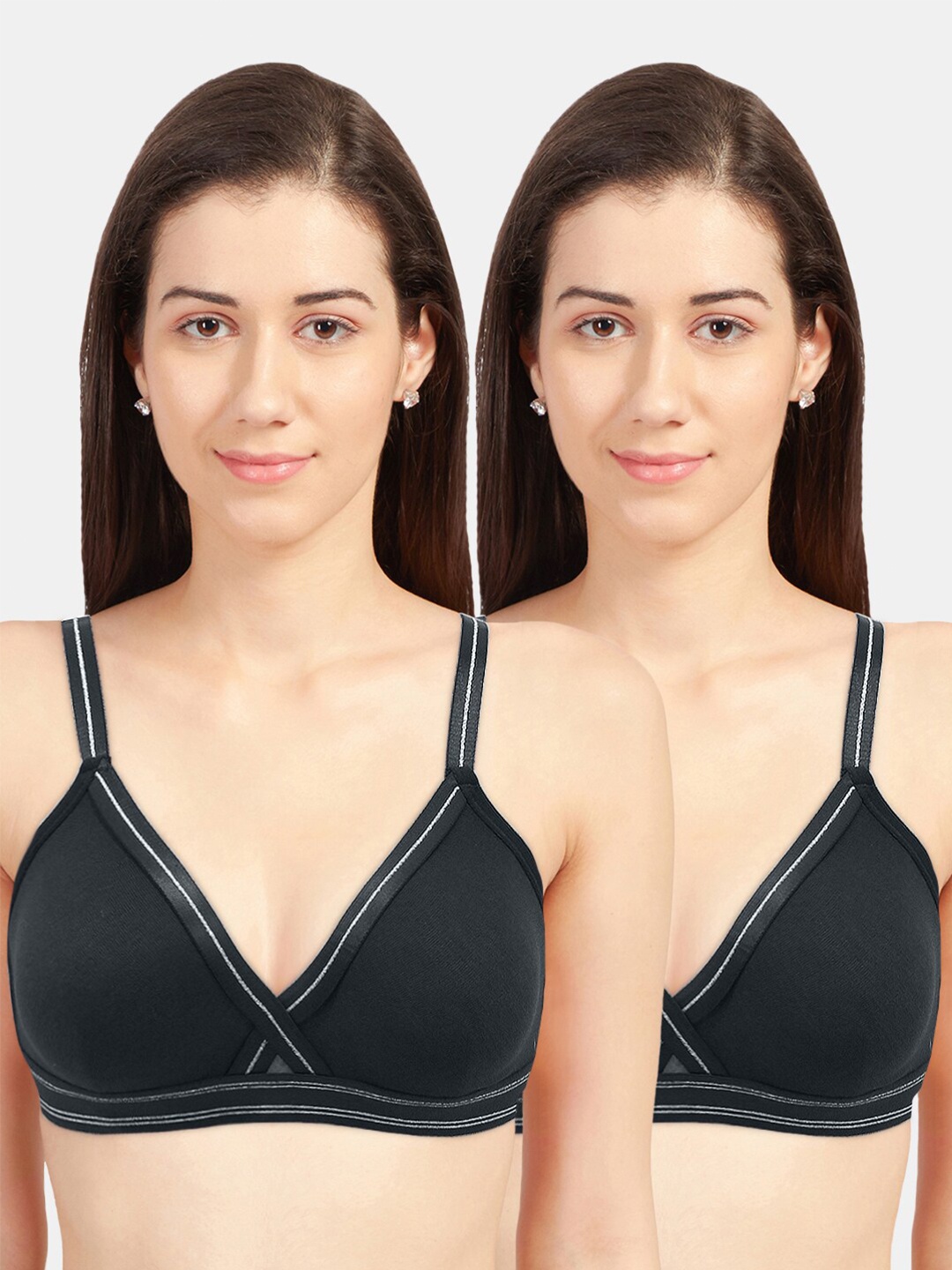 

Sonari Black Set Of 2 Non Padded Seamless Everyday Bra