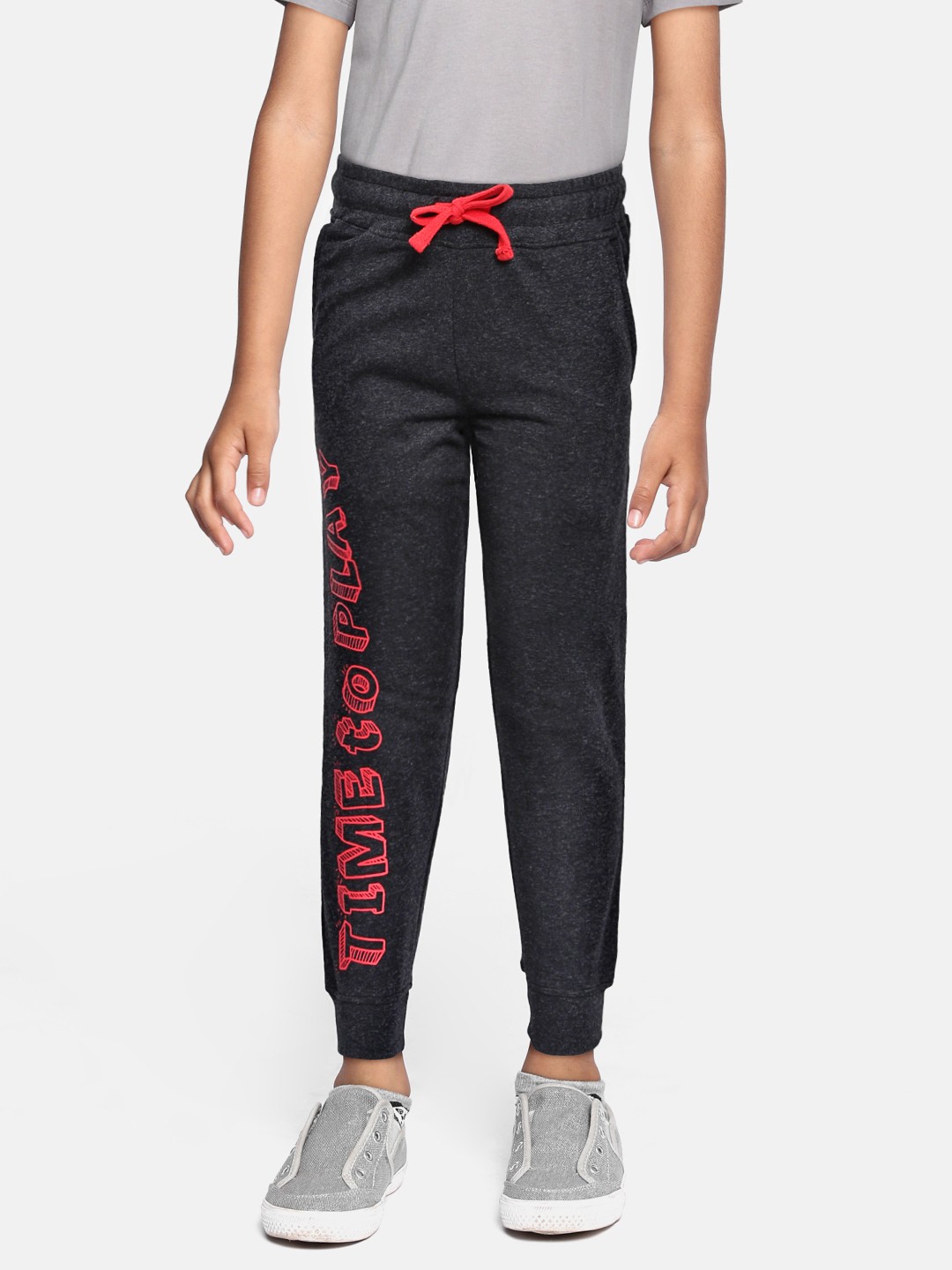 

Miss & Chief Boys Charcoal Grey Printed Jogger