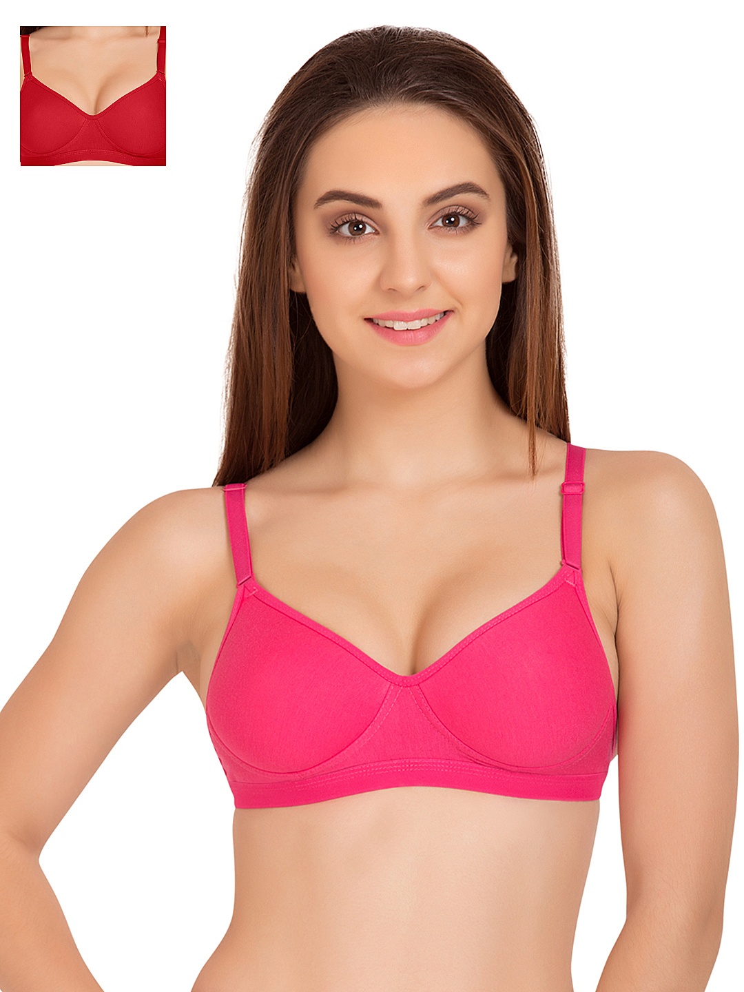 

Tweens Pack of 2 Medium-Coverage T-shirt Bras TW91313DPK, Red