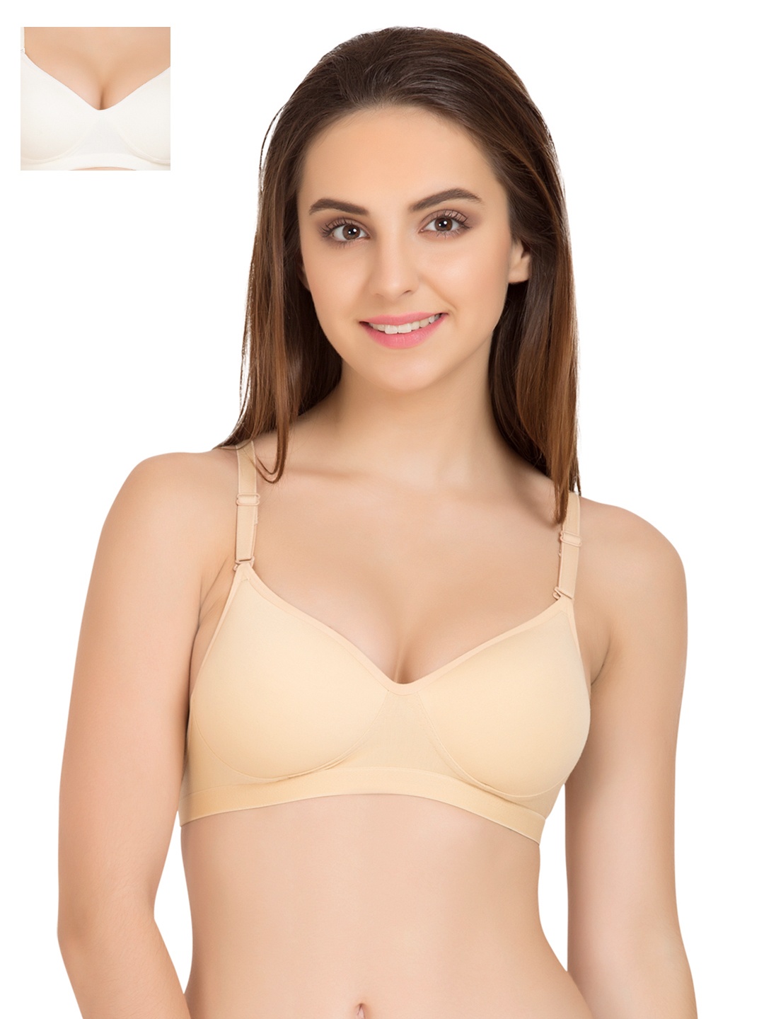 

Tweens Pack of 2 Medium-Coverage T-shirt Bras TW91313OFFW, Beige