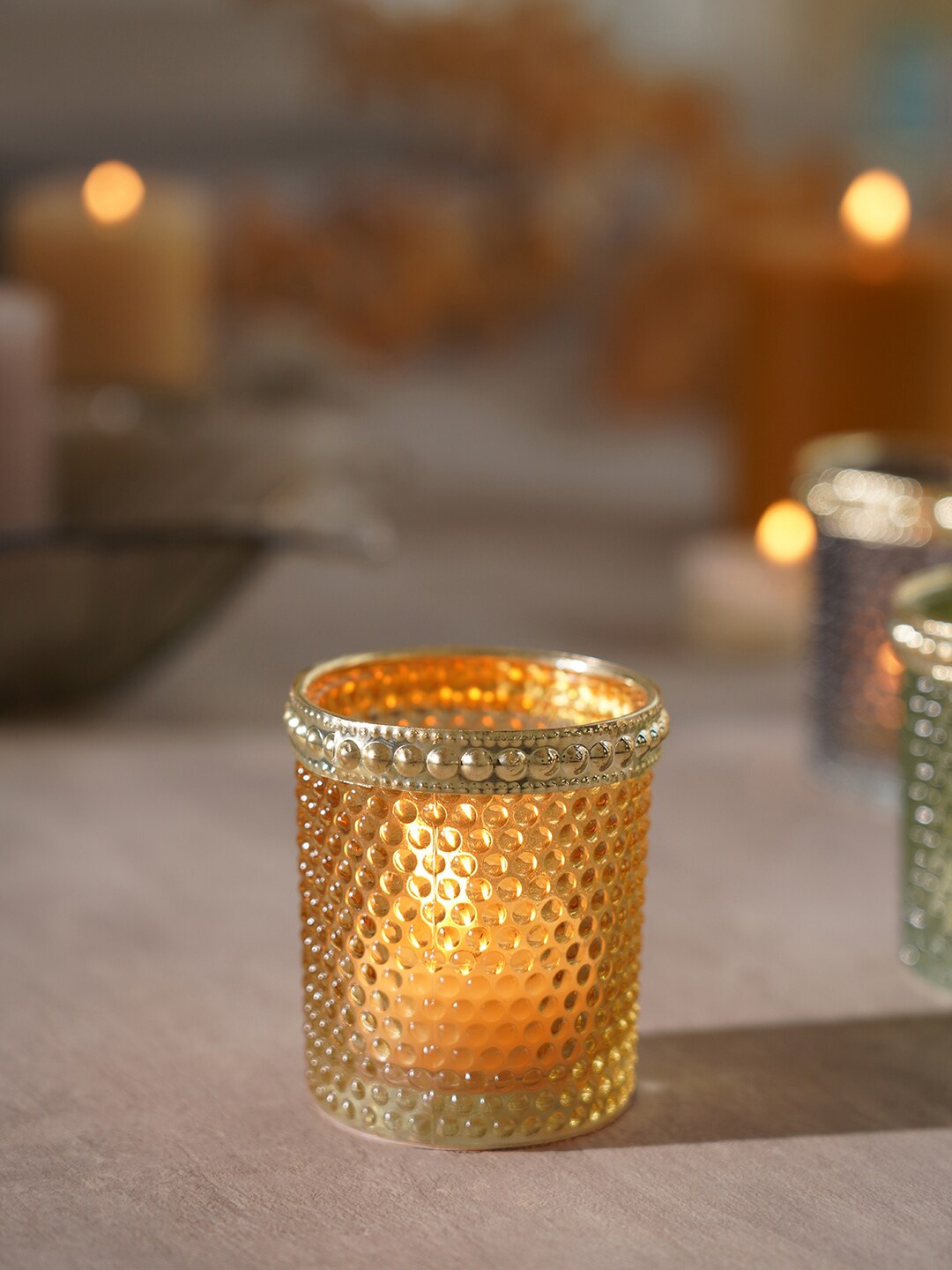 

Pure Home and Living Set of 6 Gold-Toned Candle Holders